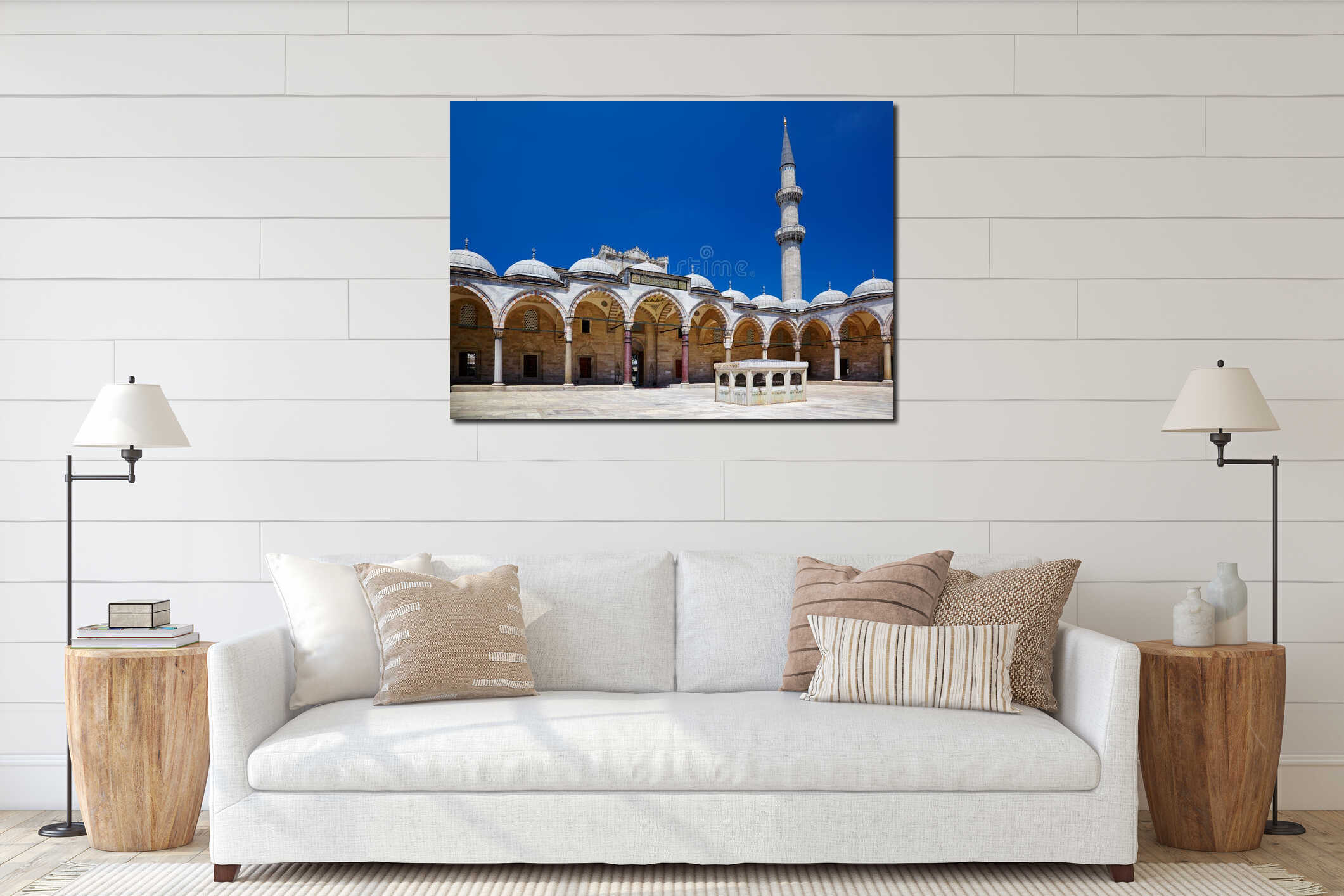 The inner courtyard of Suleymaniye Mosque, Istanbul interior mockup