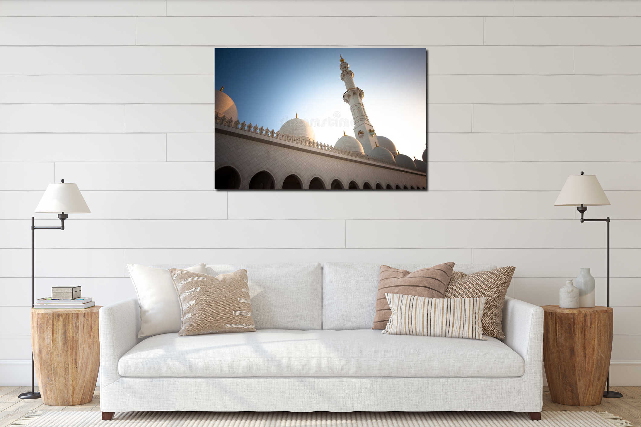 Sheikh Zayed Grand Mosque Abu Dhabi interior mockup