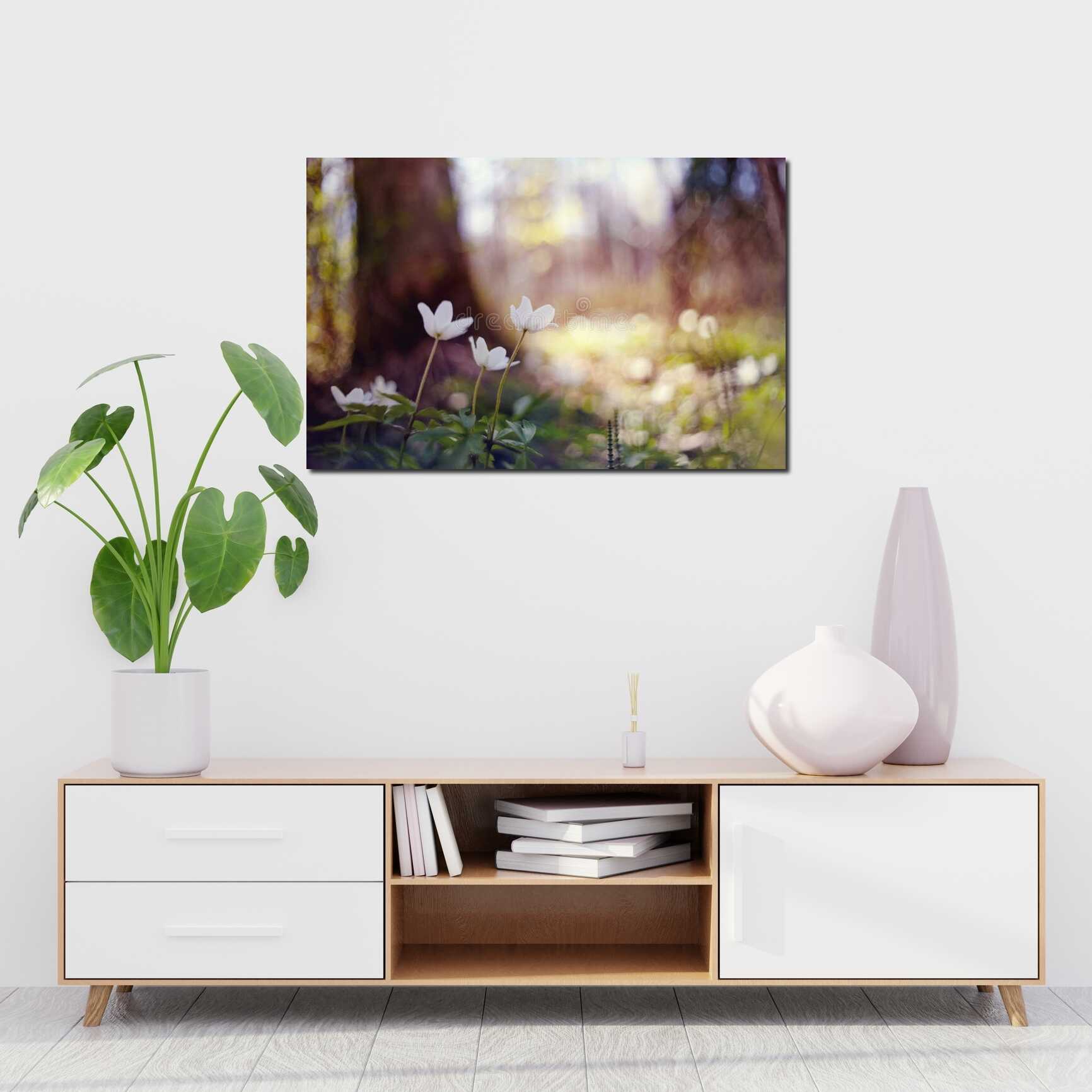 Canvas above sofa for size context