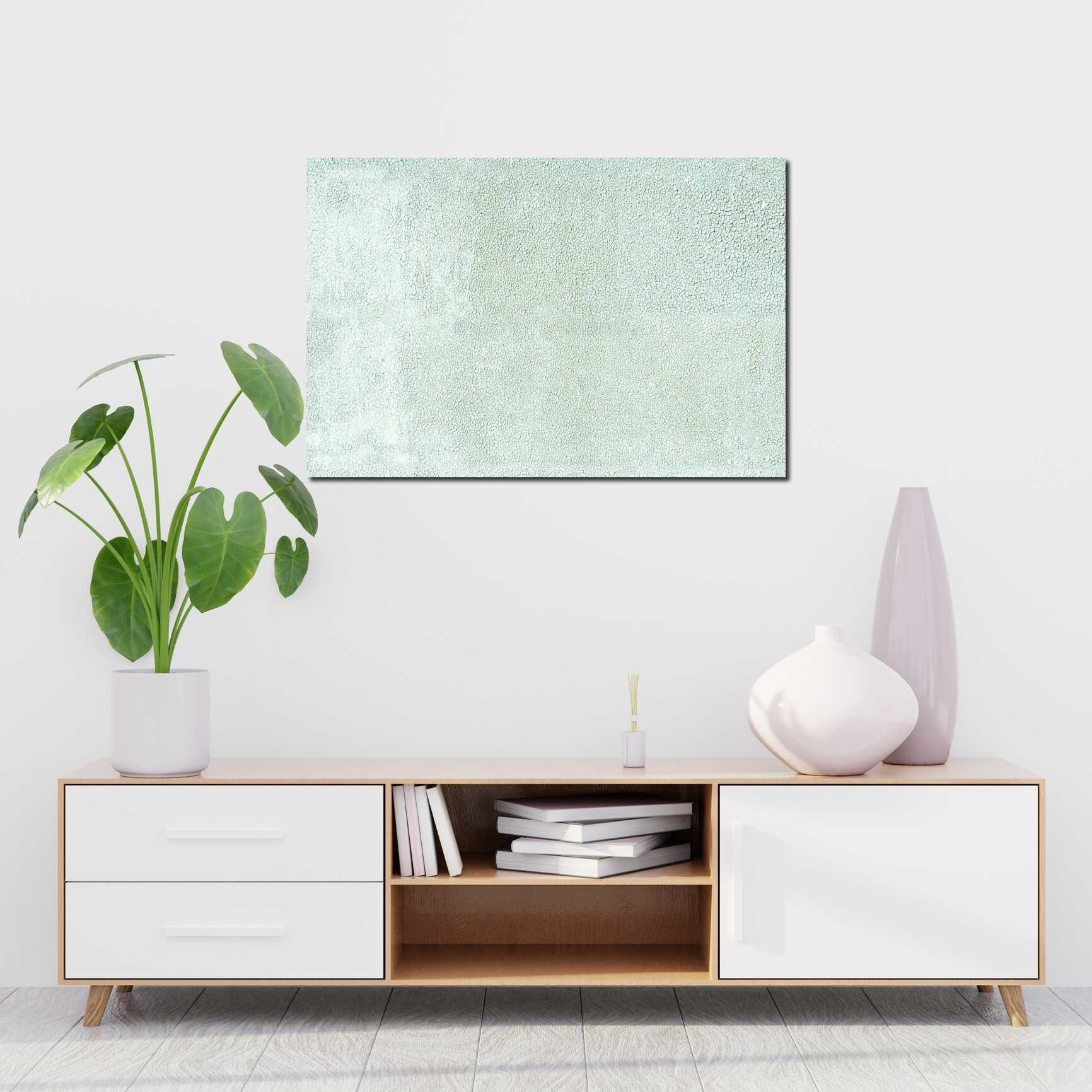 Canvas above sofa for size context