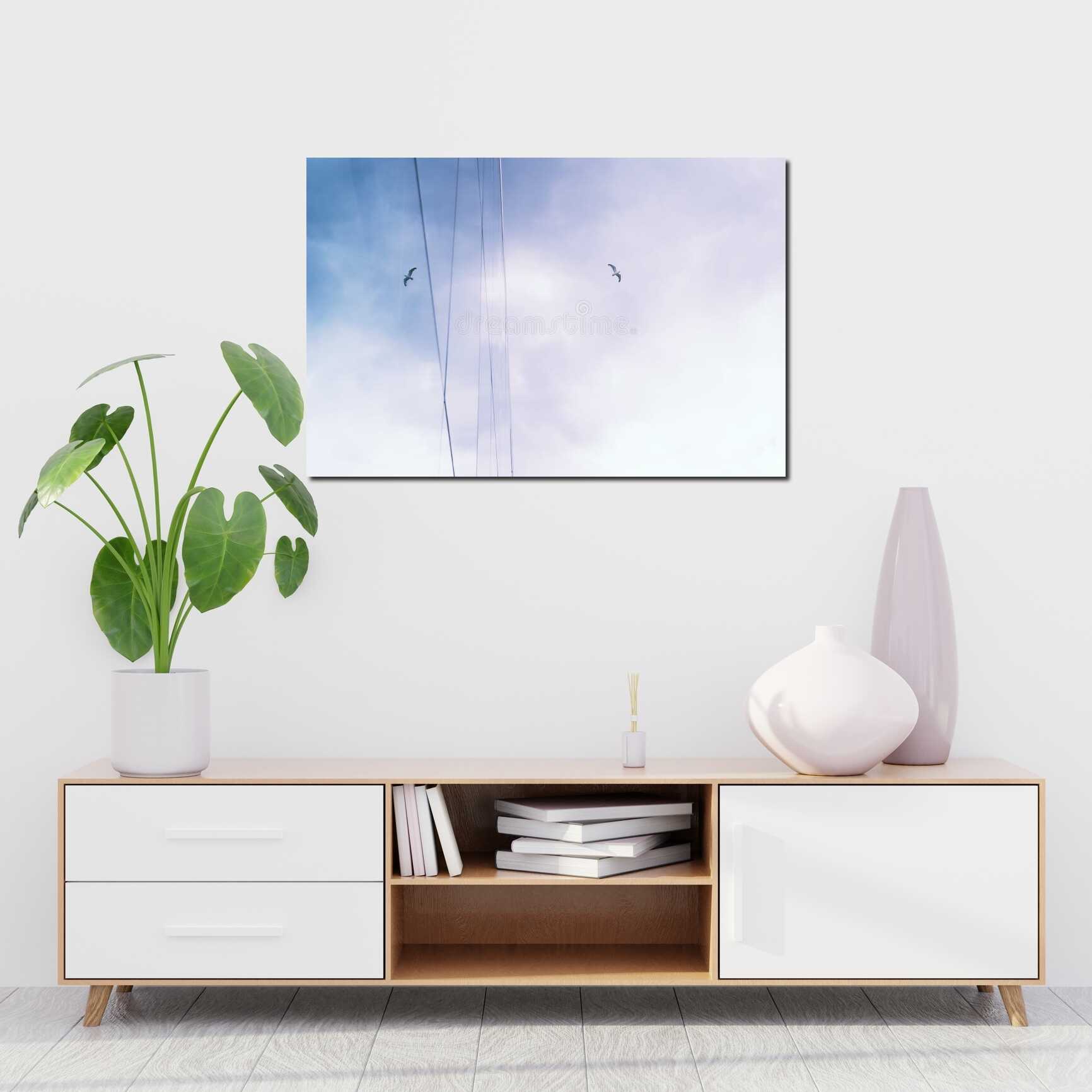 Canvas above sofa for size context