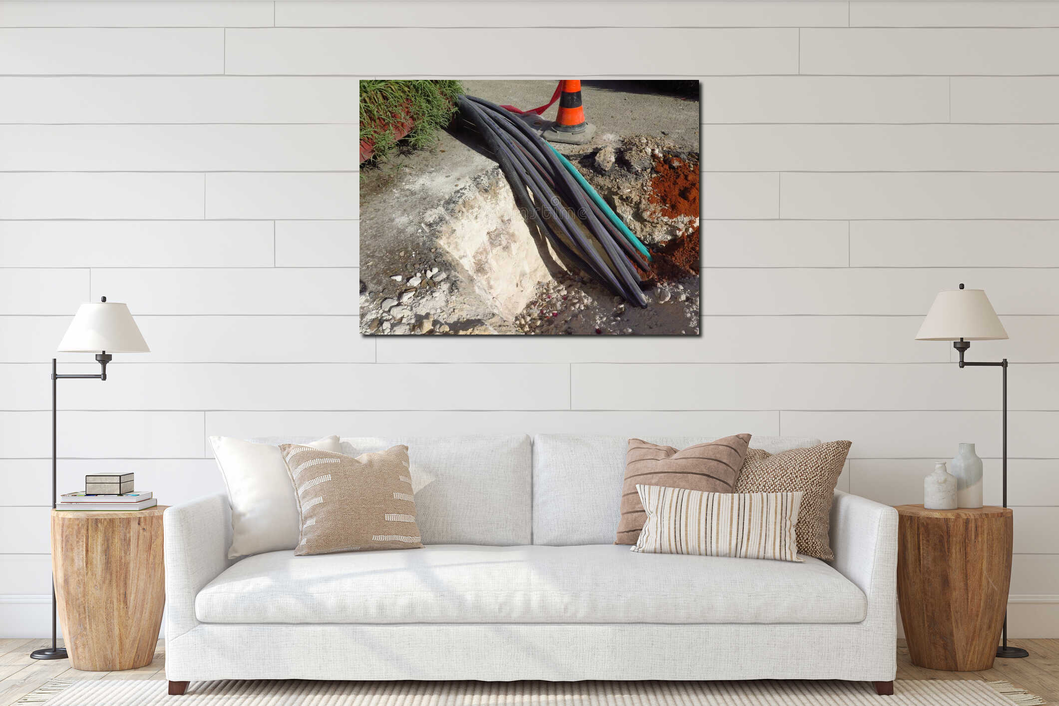 Canvas above sideboard for size context