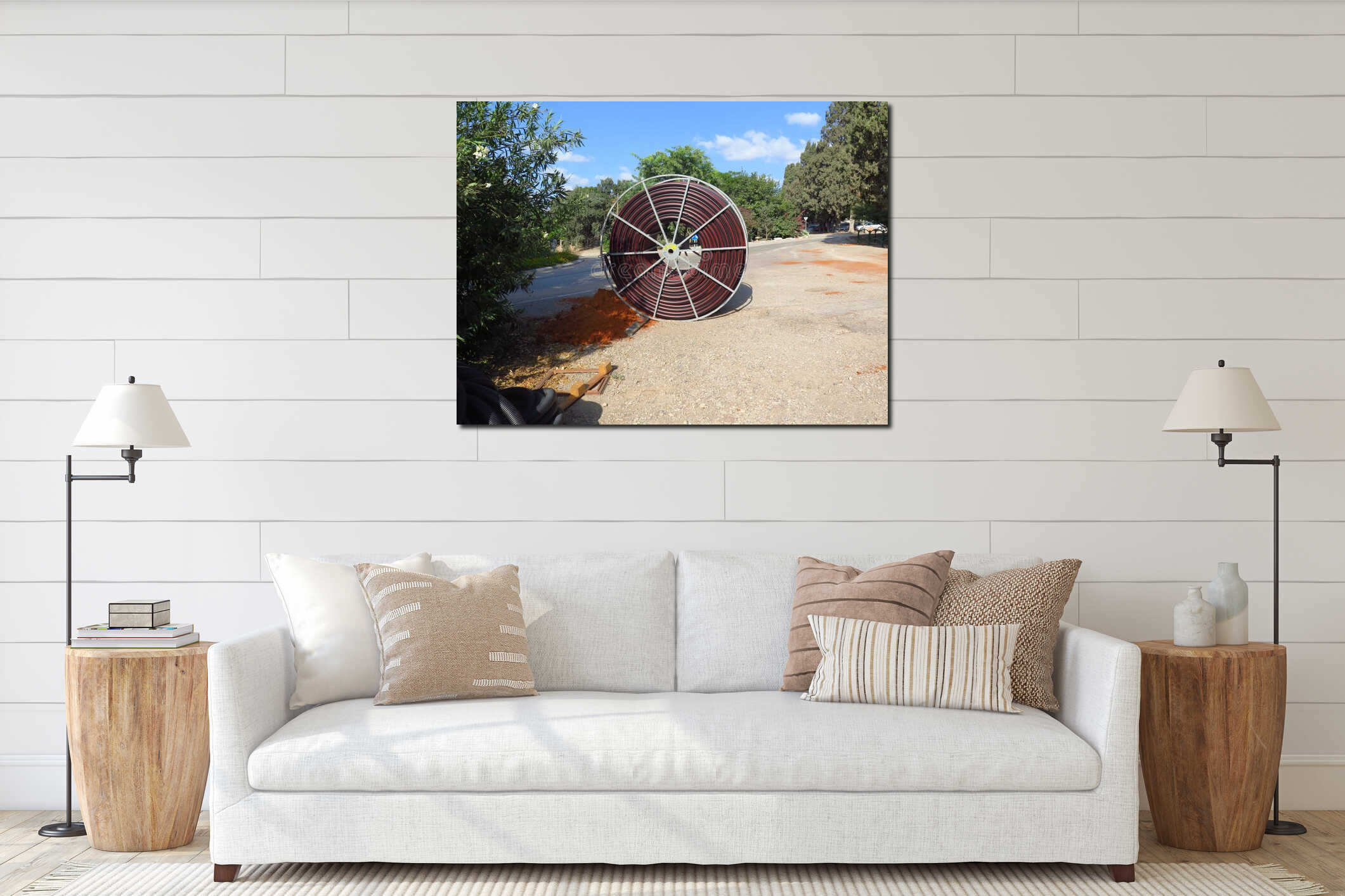 Canvas above sideboard for size context