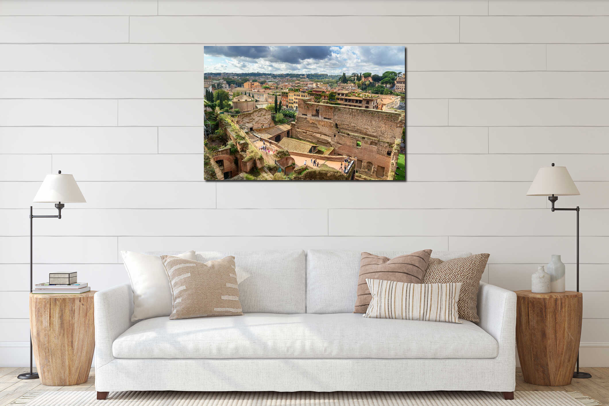 View of Ruins of Roman Forum from Farnese Garden. Rome. Italy interior mockup