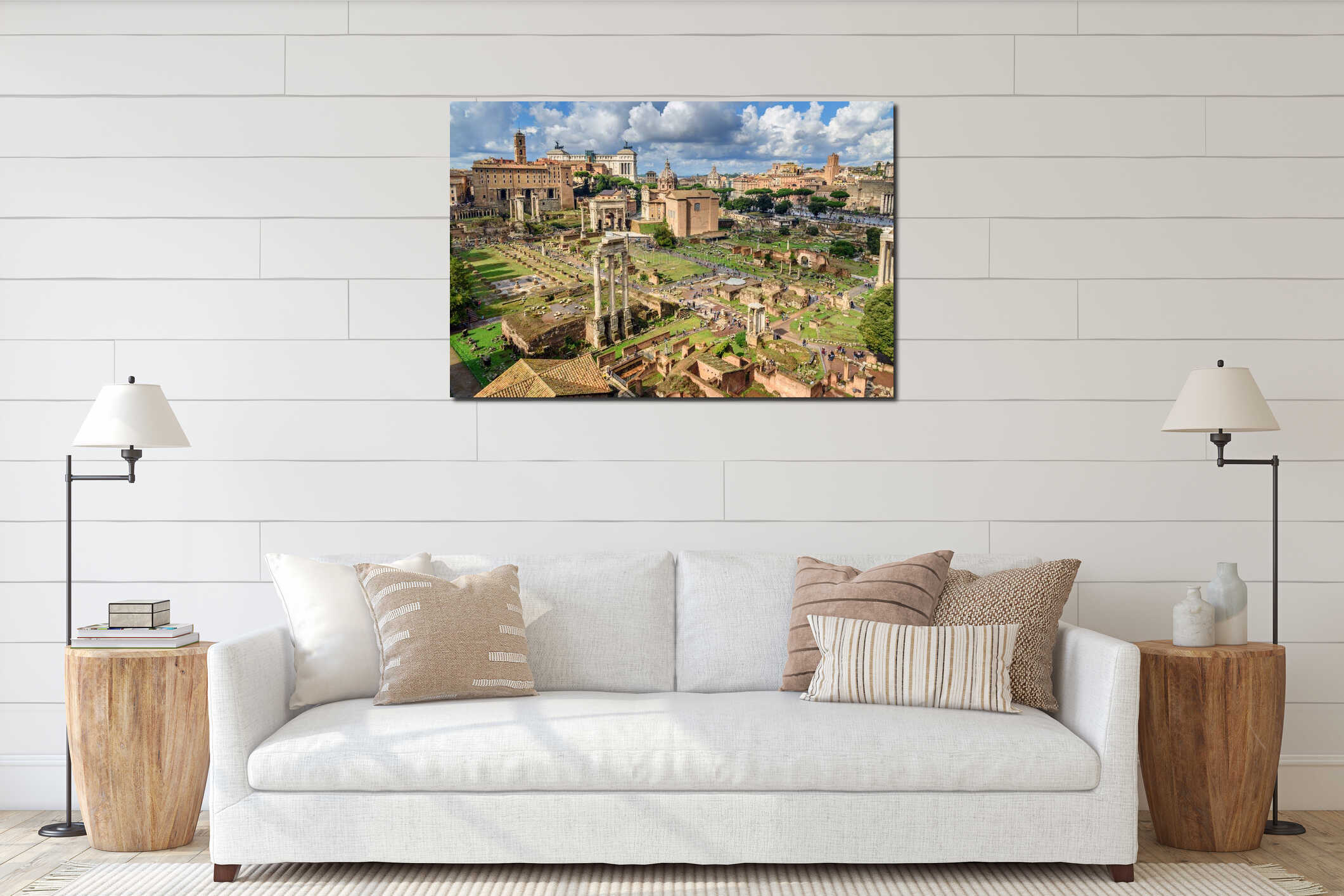 View of Ruins of Roman Forum from Farnese Garden. Rome. Italy interior mockup