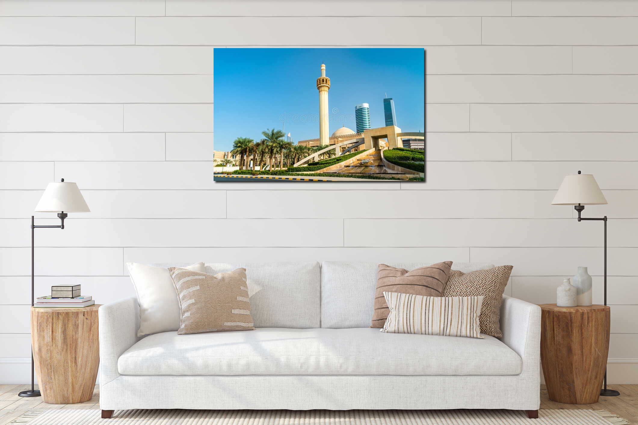 Minaret of the Grand Mosque of Kuwait interior mockup