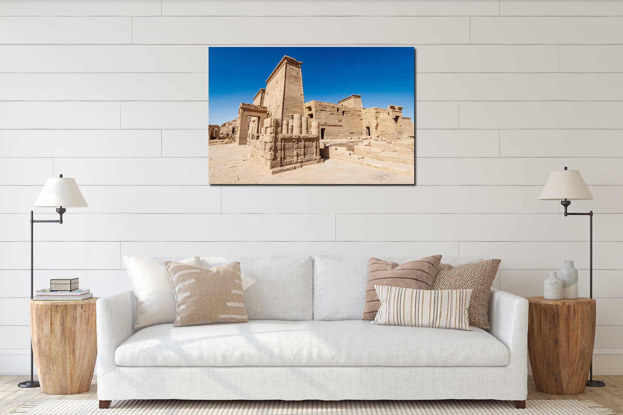 The Philae temple built by the ancient egyptian civilisation on the NIle near Aswan Egypt interior mockup
