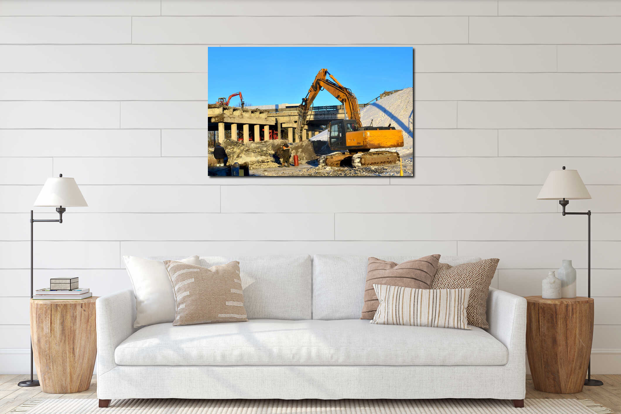 Construction of the automobile bridge interior mockup