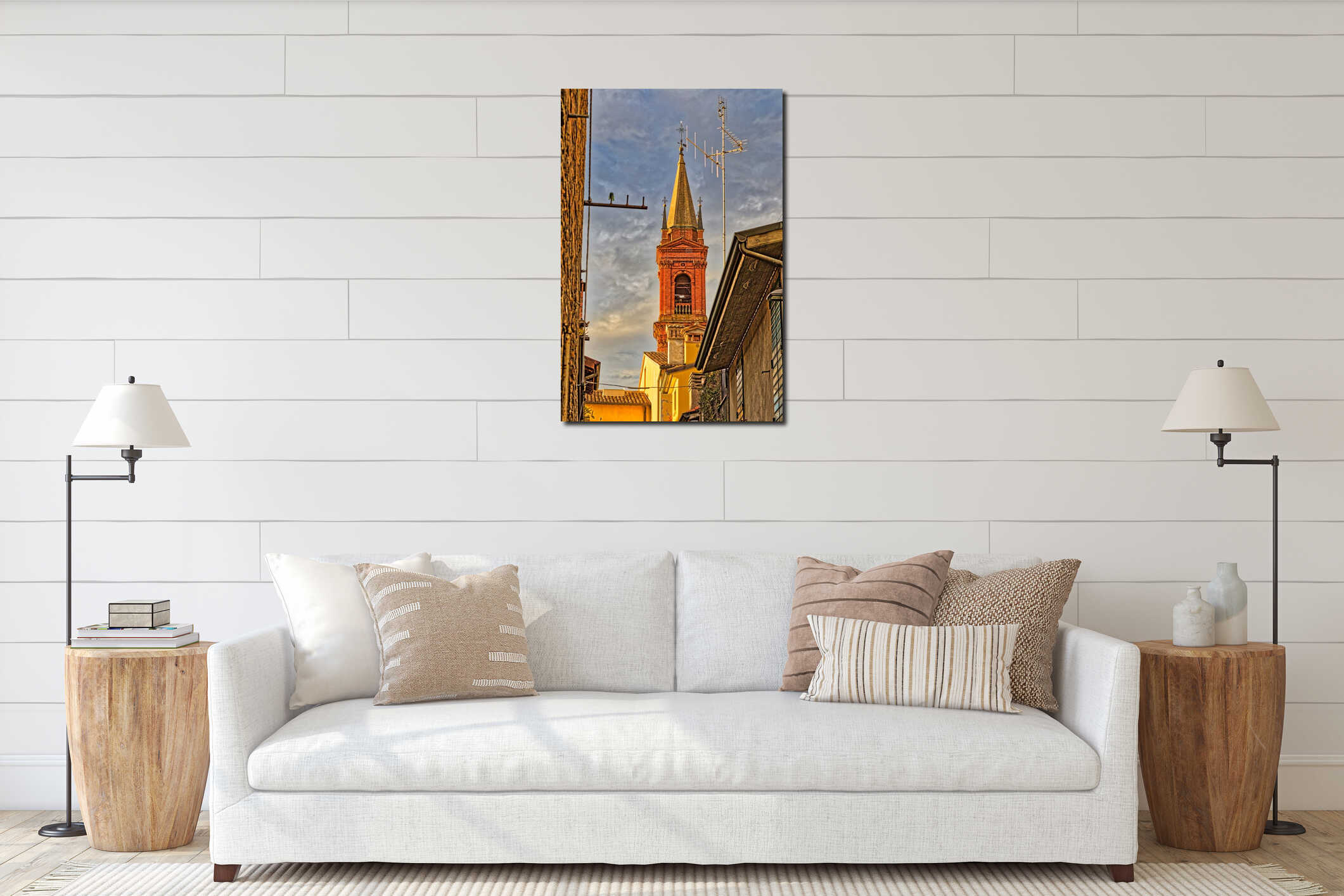 Colorful buildings interior mockup