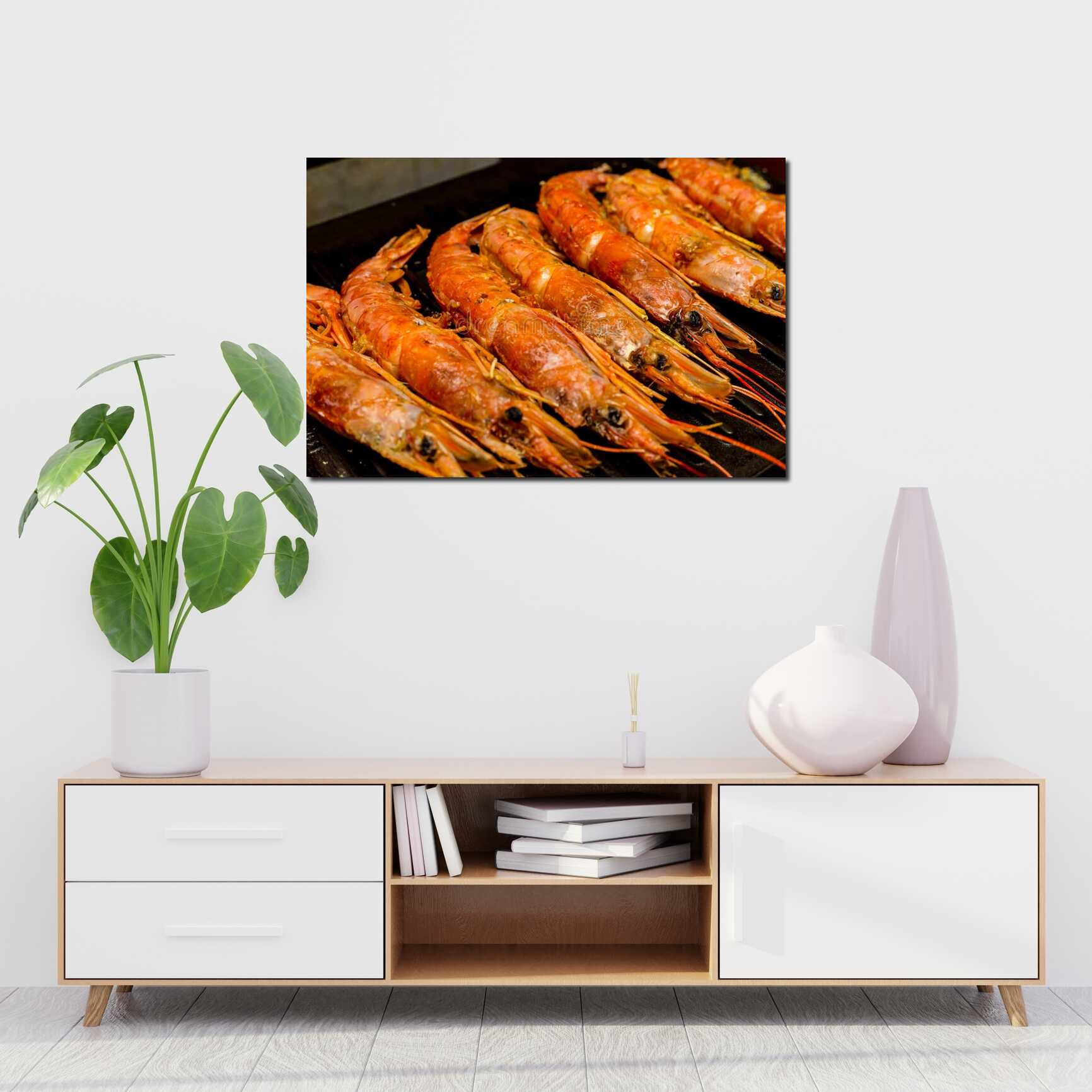 Canvas above sofa for size context