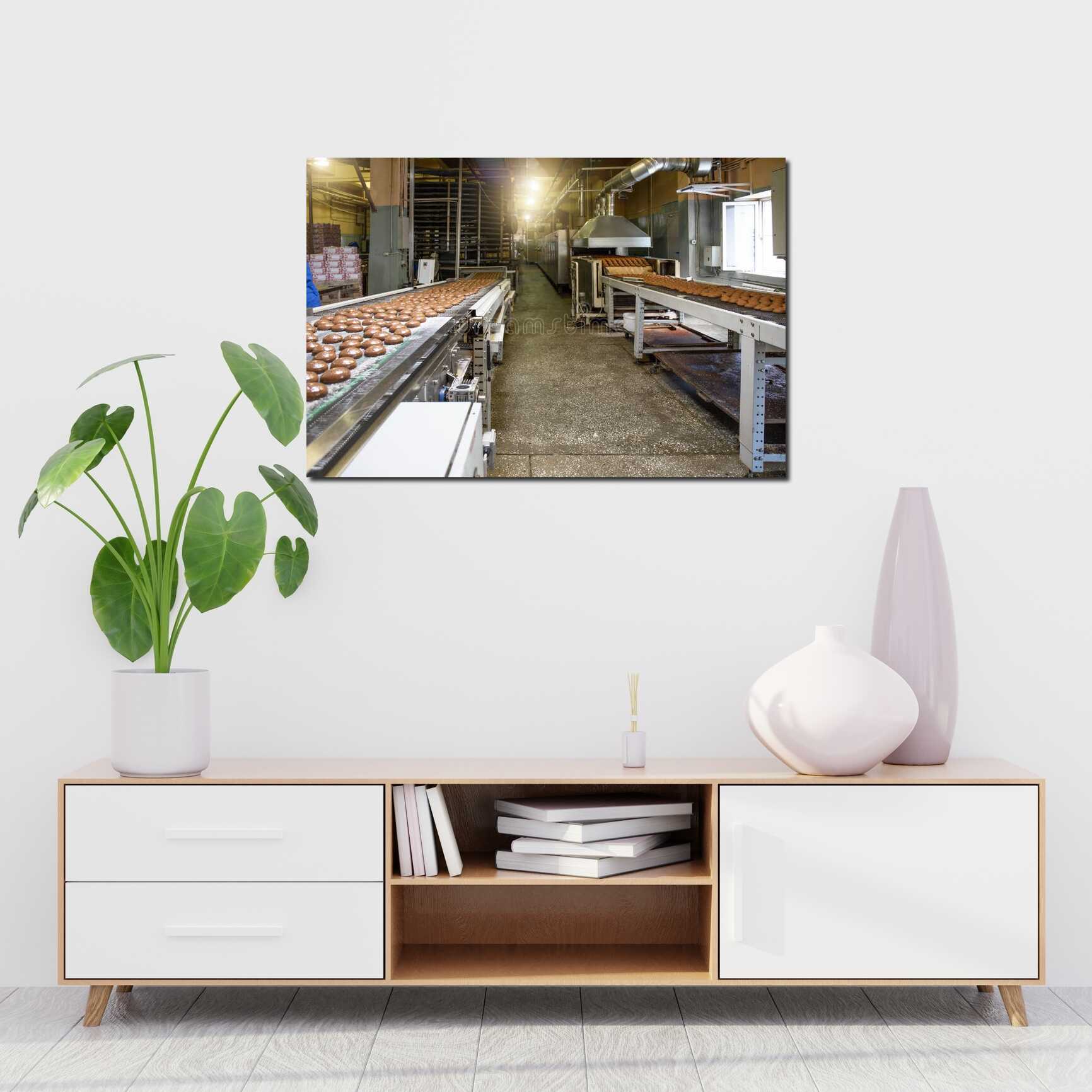 Canvas above sofa for size context