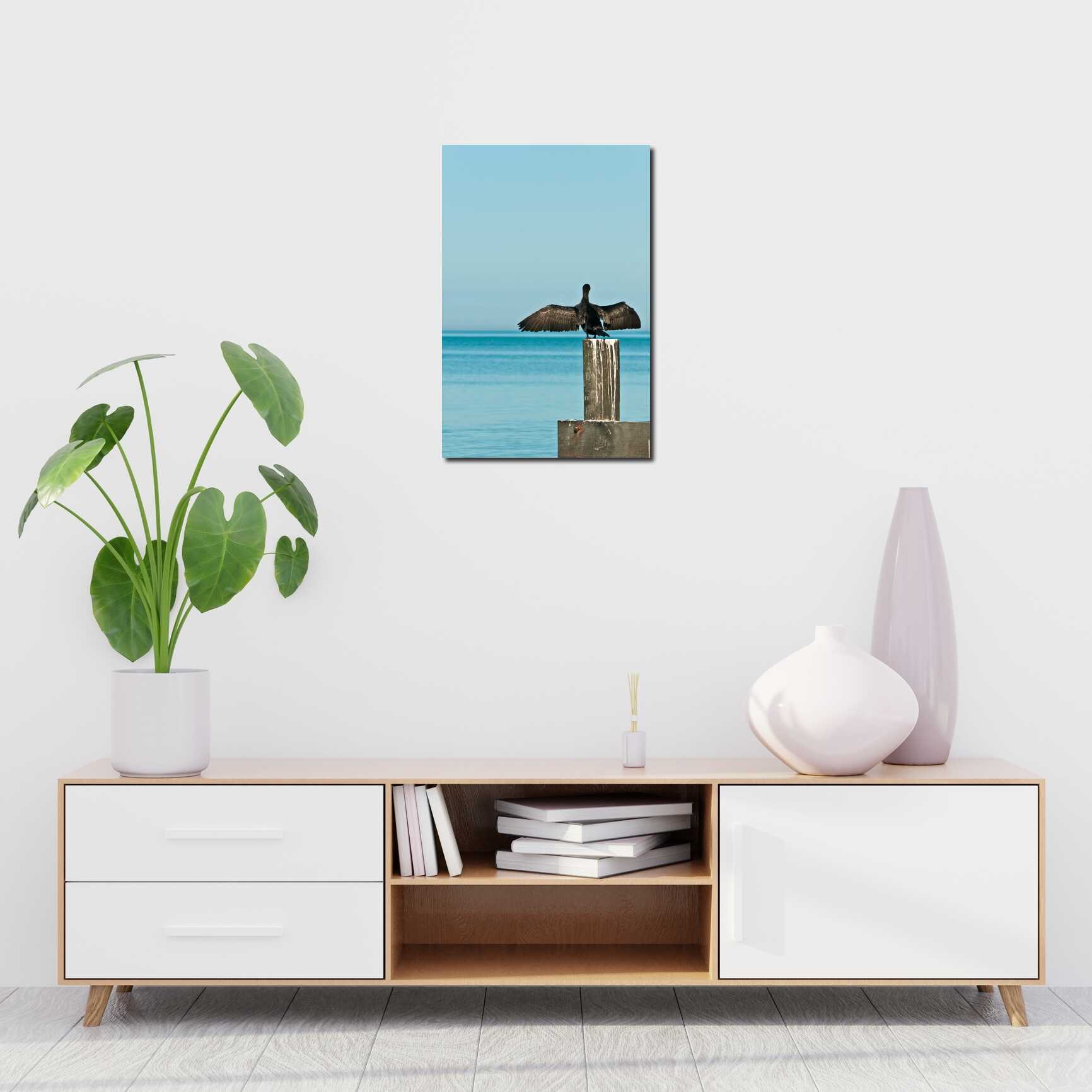 Canvas above sofa for size context