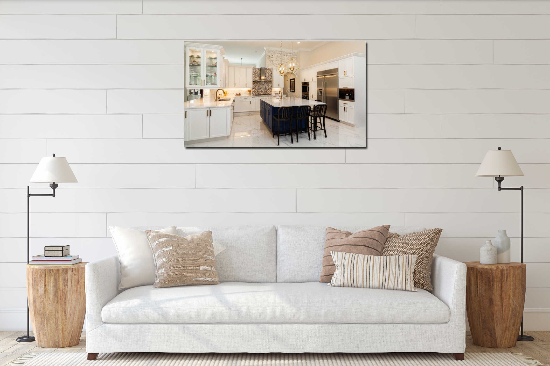 Canvas hanging interior mockup