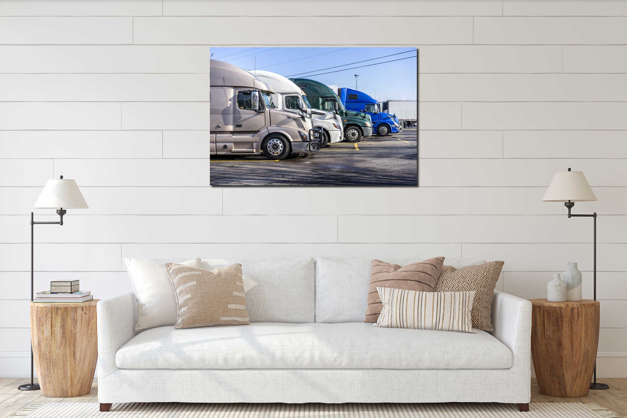 Canvas hanging interior mockup