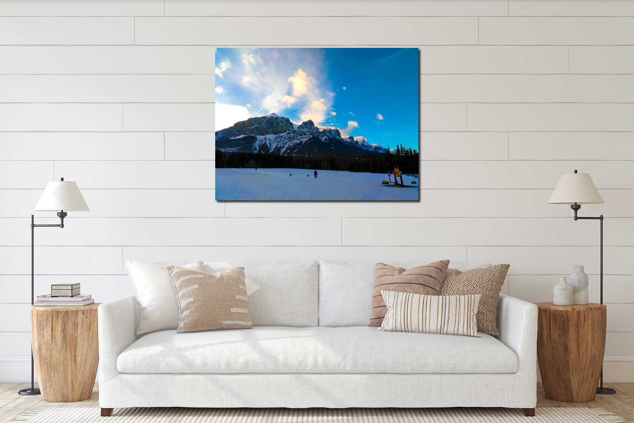 Canvas above sideboard for size context