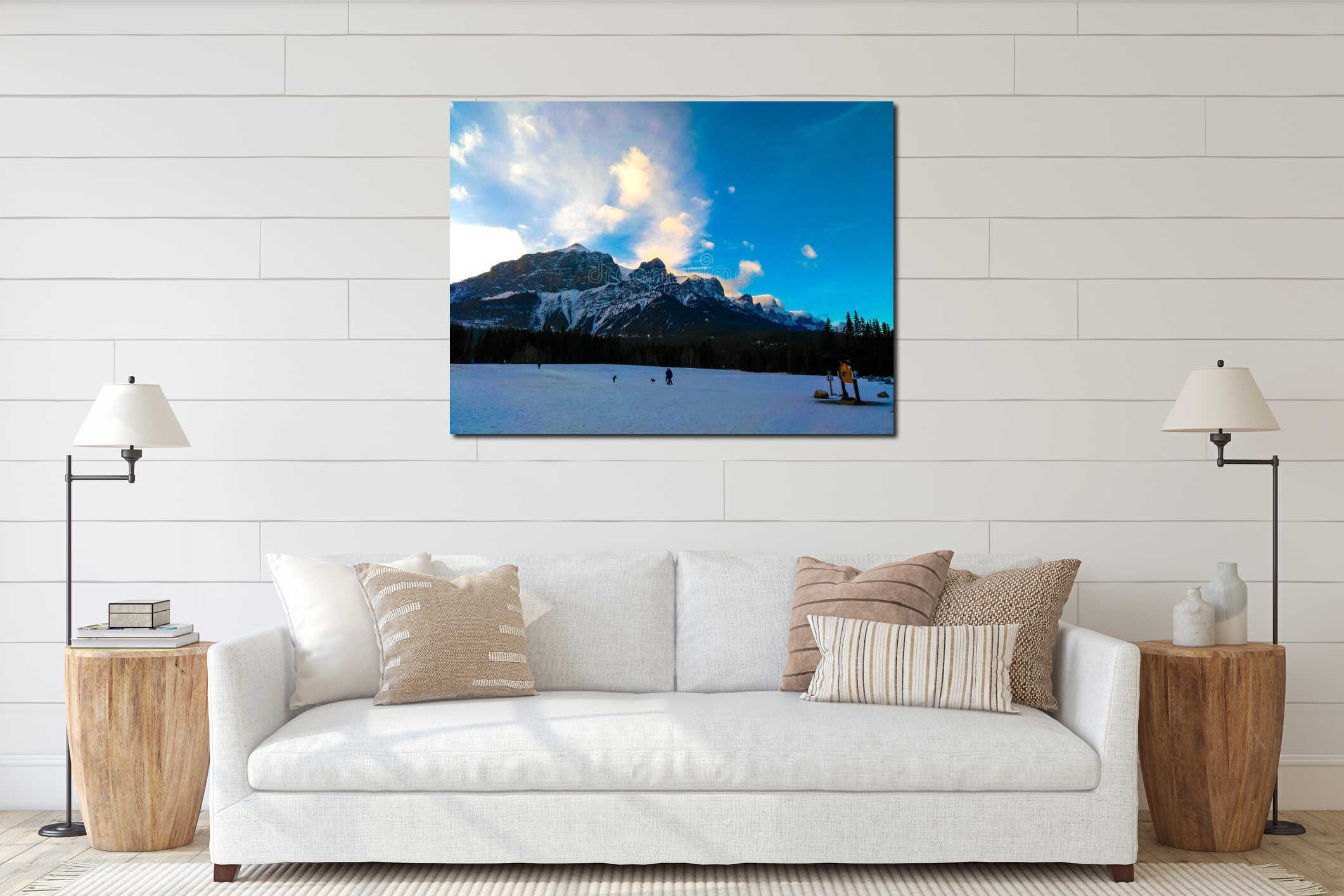 Canadian Rockies at Canmore, Alberta, Canada interior mockup
