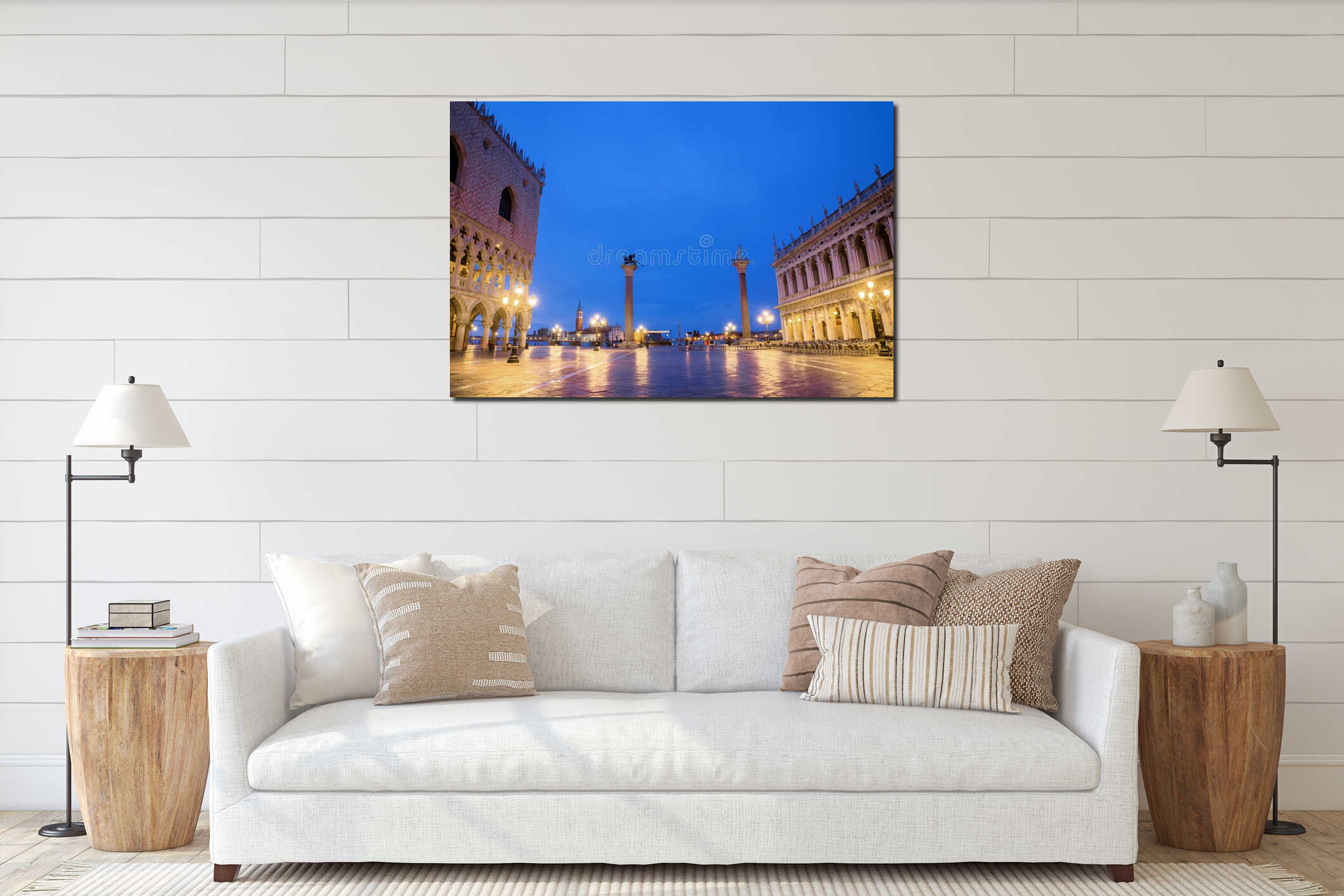Venice, Italy. San Marco square in Venice interior mockup