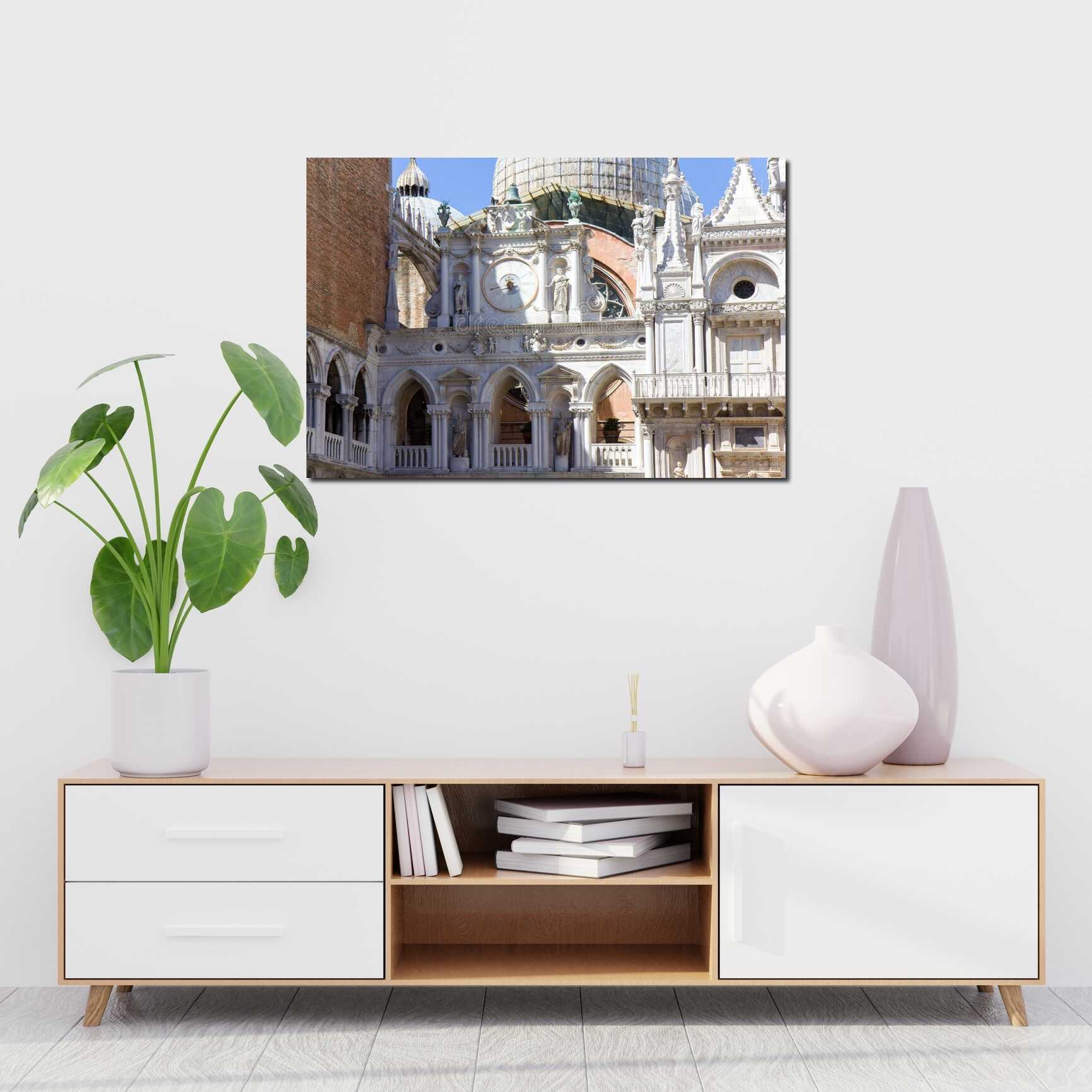 Canvas above sofa for size context