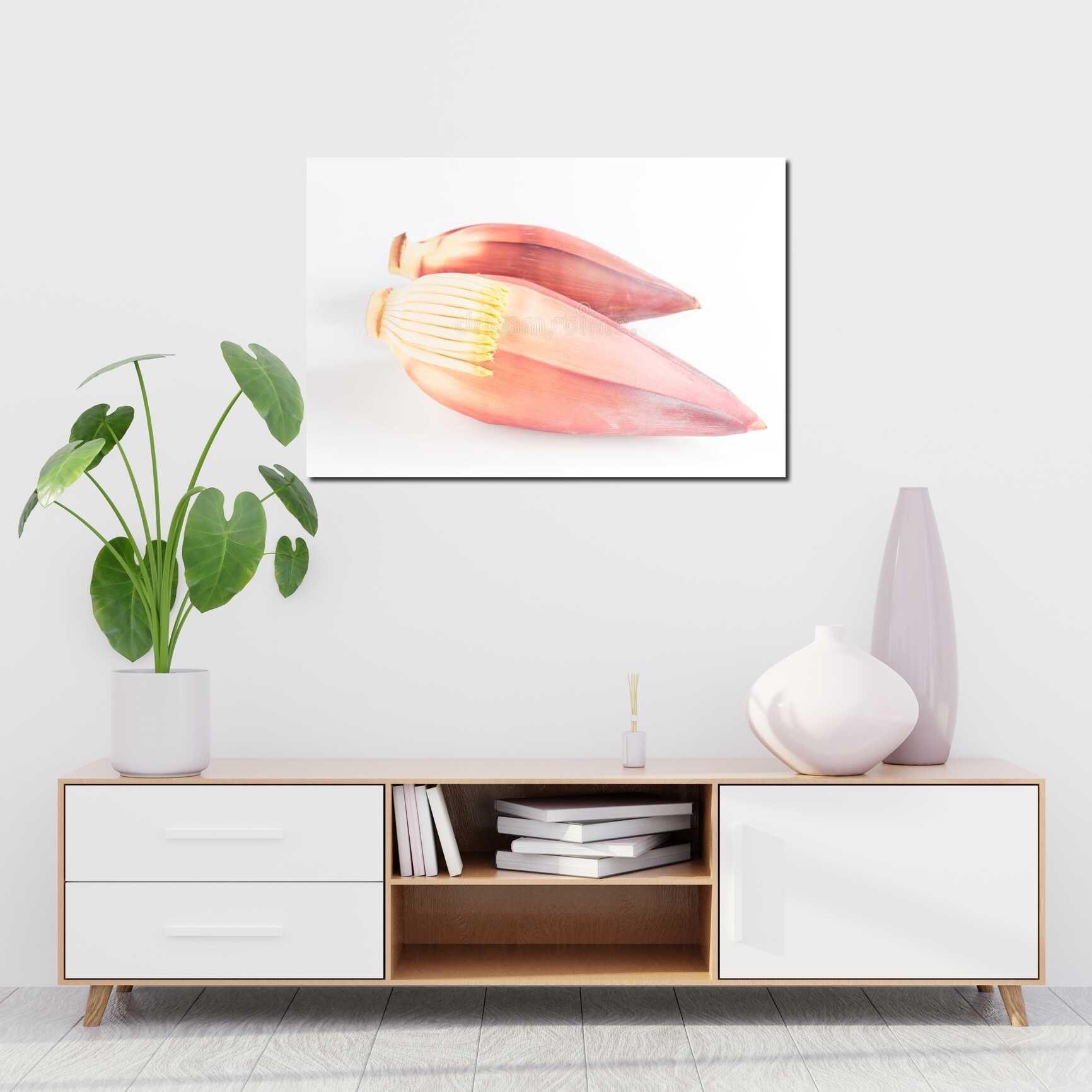 Canvas above sofa for size context