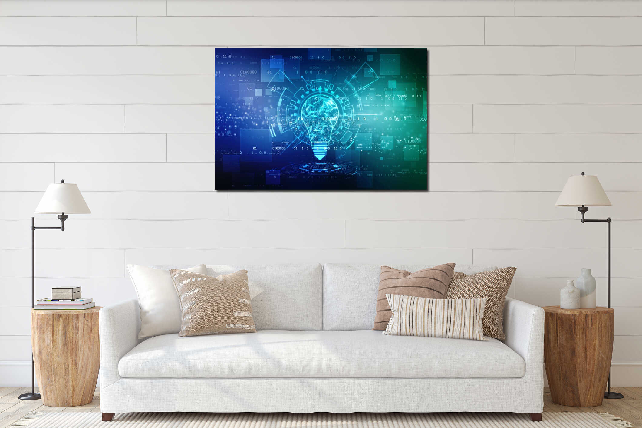 Artificial Intelligence Background, innovation background interior mockup