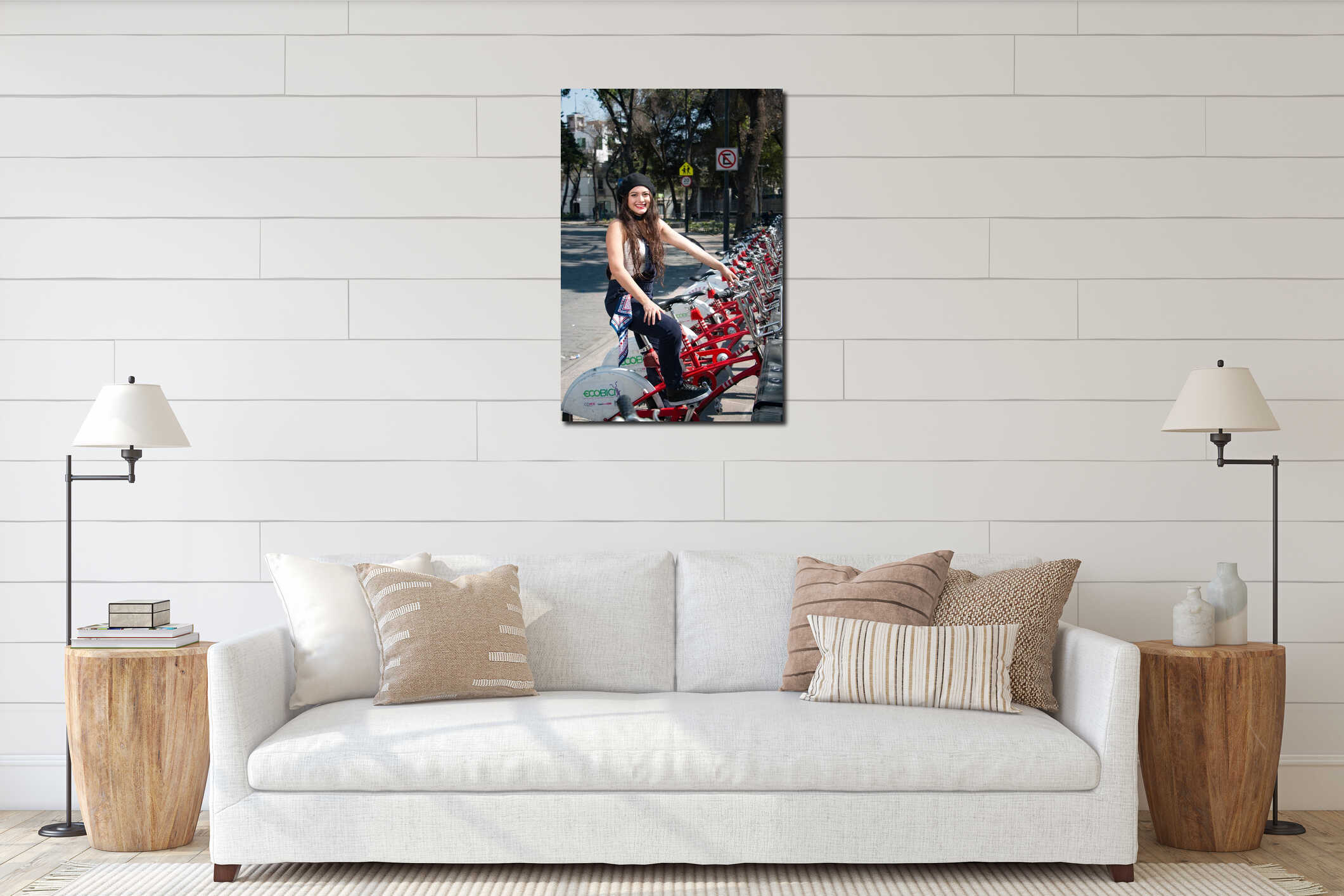 Canvas hanging interior mockup