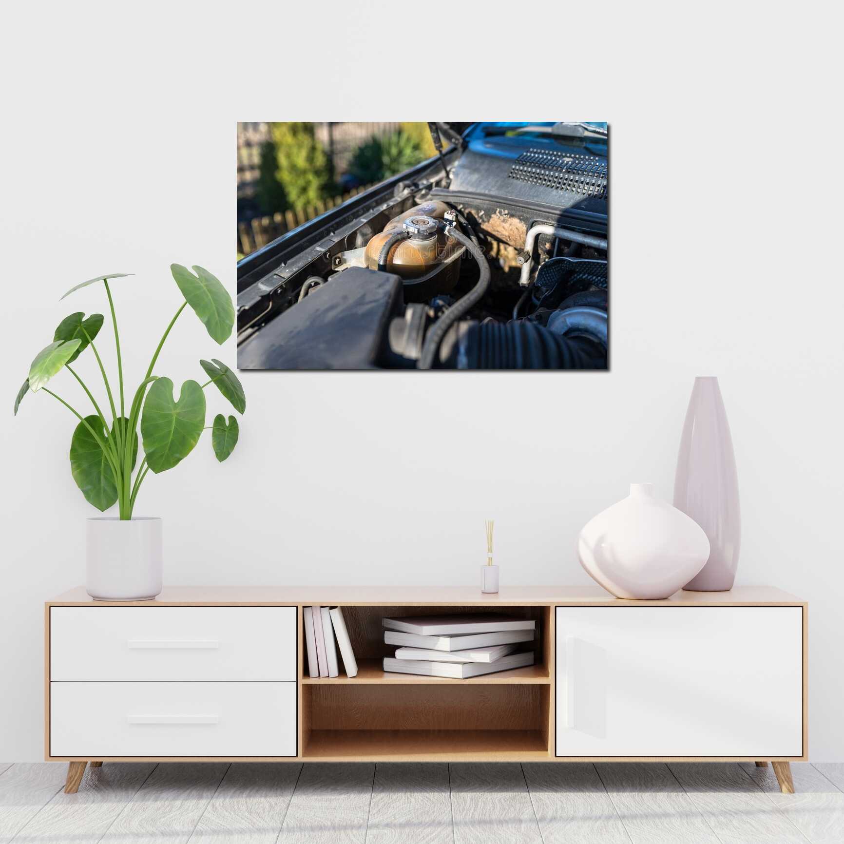 Canvas above sofa for size context