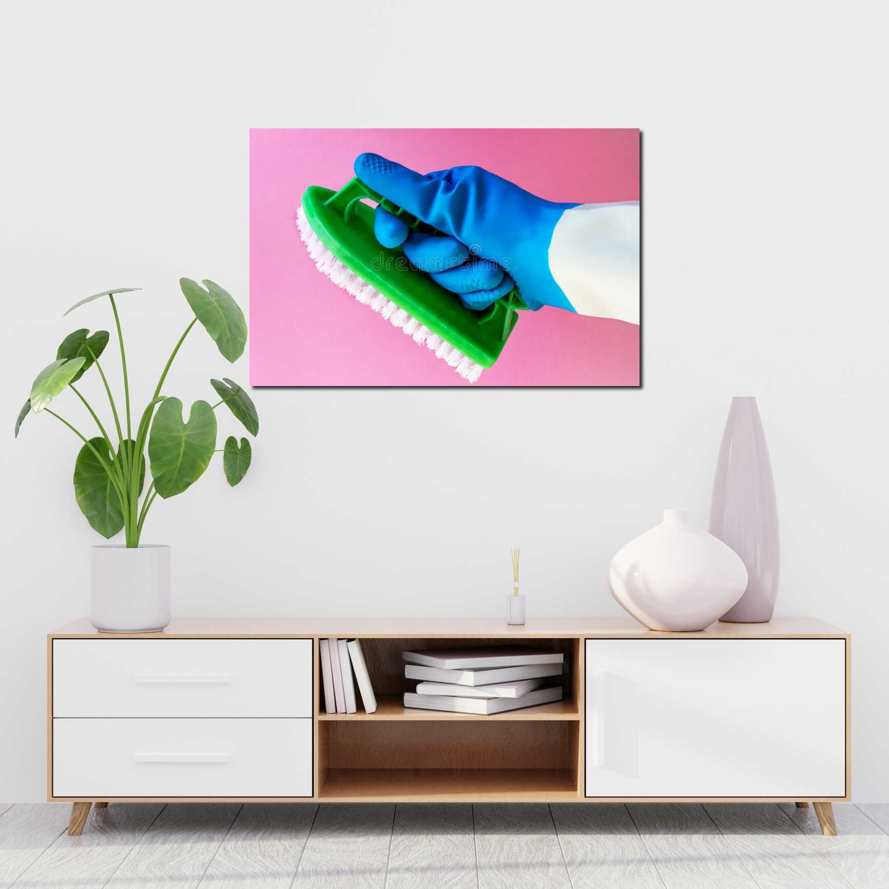 Canvas above sofa for size context