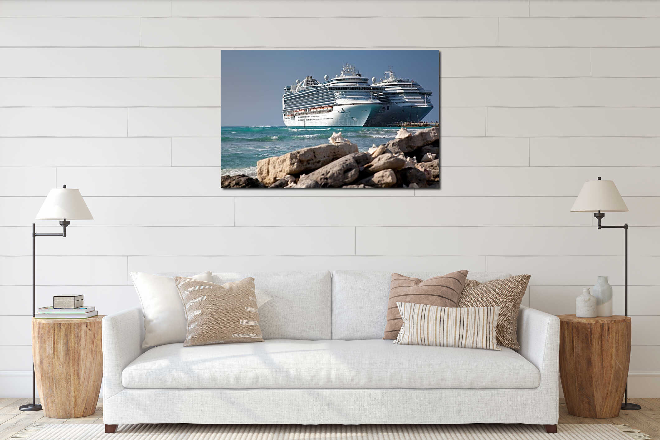 Two Cruise Ships Docked interior mockup
