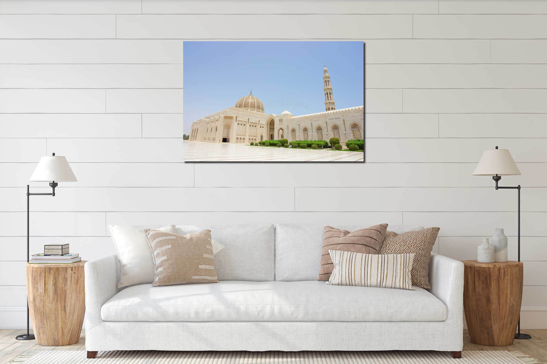 Muscat, Oman - Sultan Qaboos Grand Mosque interior mockup
