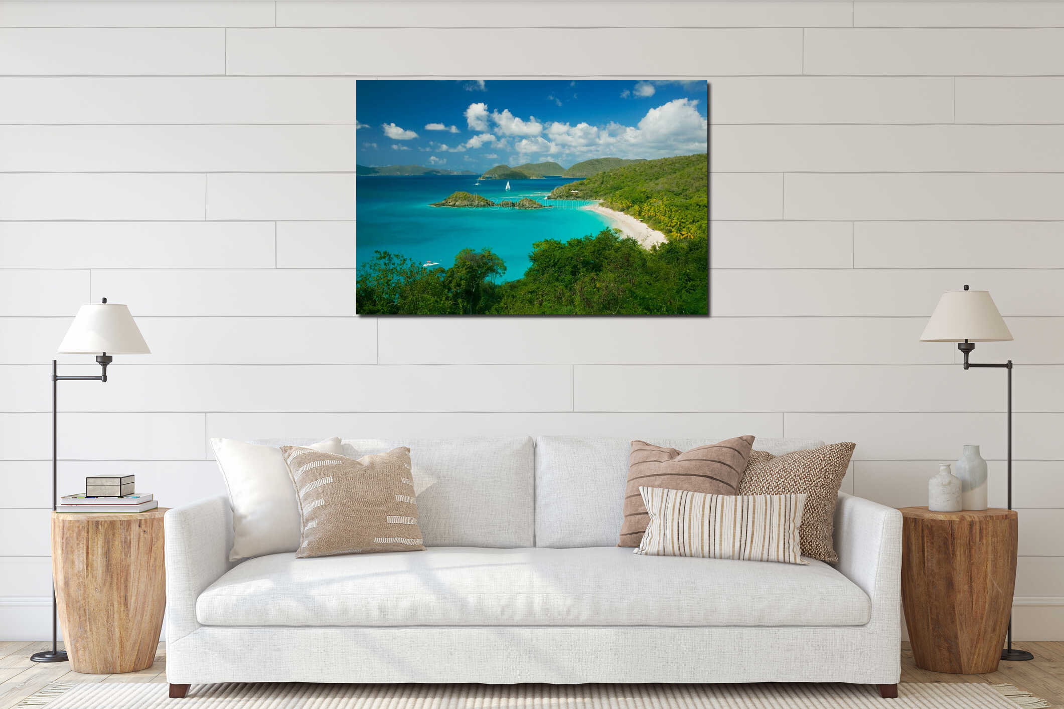 Trunk Bay Beach in the US Virgin Islands interior mockup