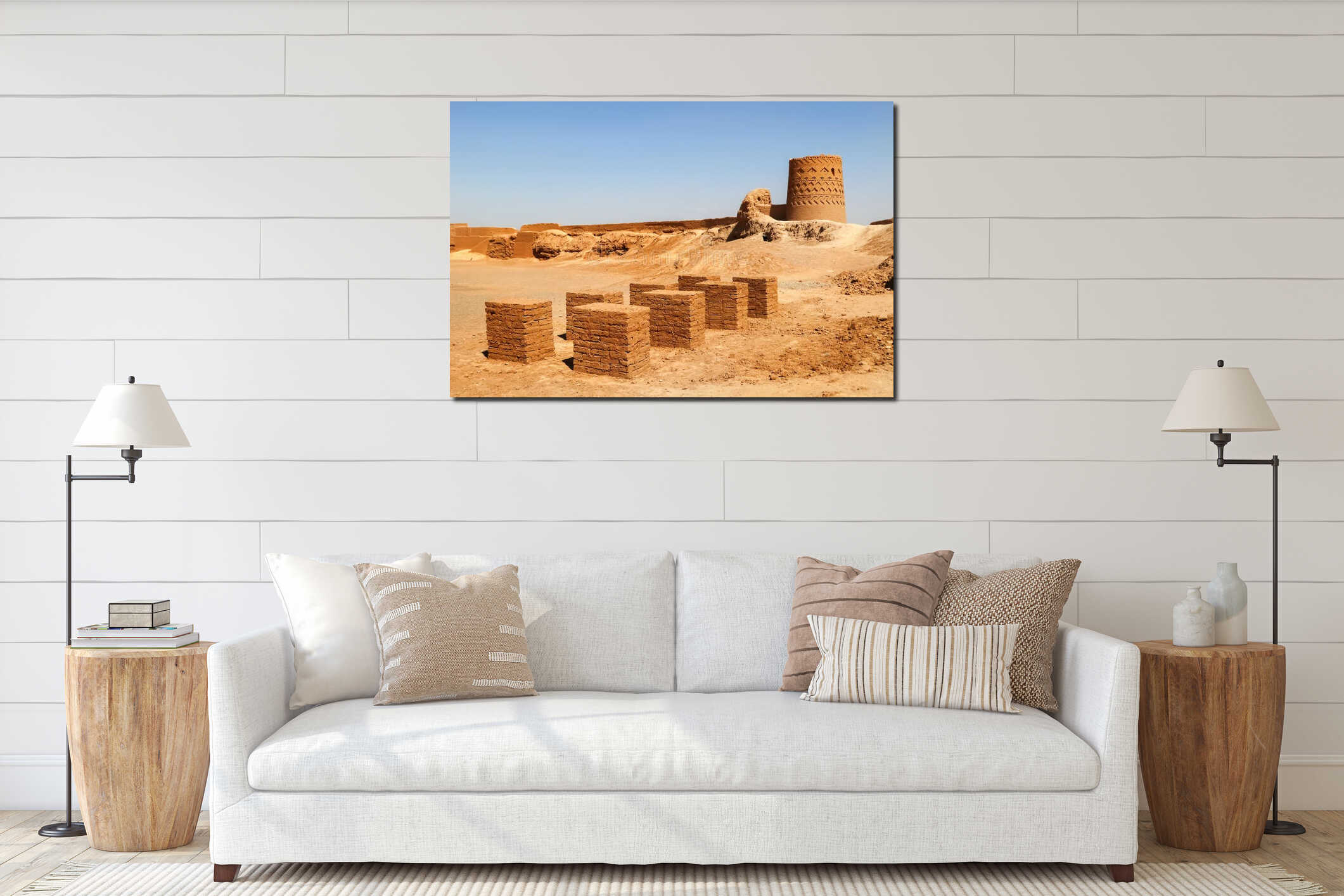 Ruins of a fortress in ancient Meybod. Iran. Persia. interior mockup