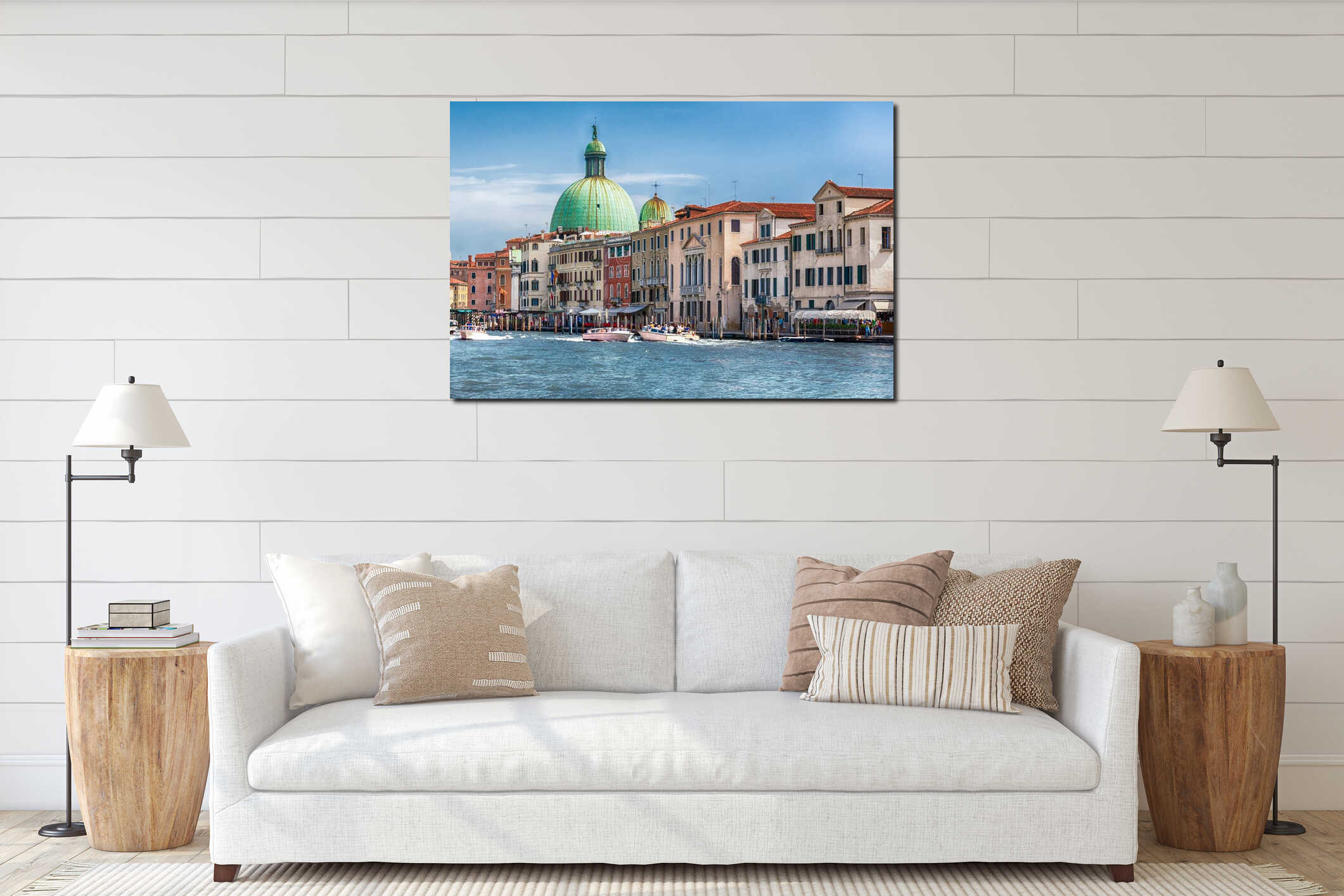 Scenic view of the Grand Canal in Venice, Italy interior mockup