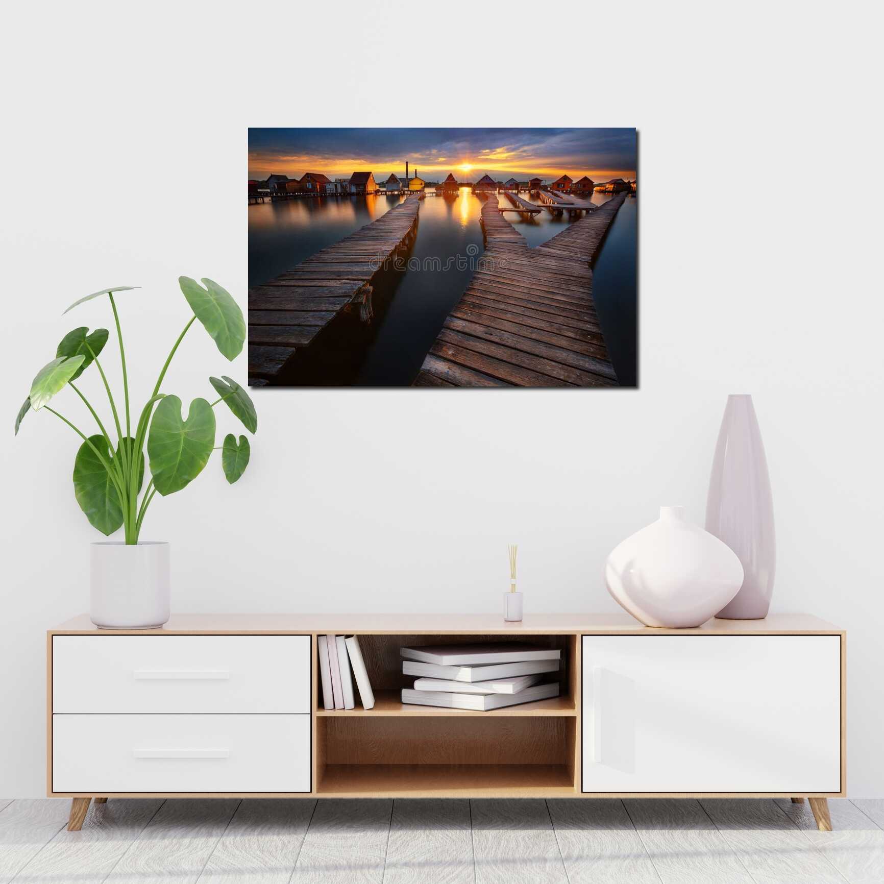 Canvas above sofa for size context