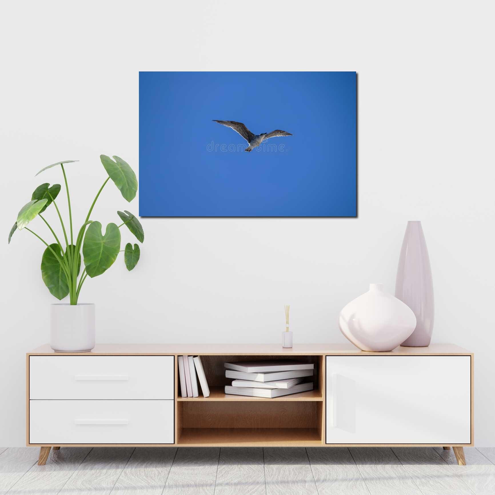 Canvas above sofa for size context