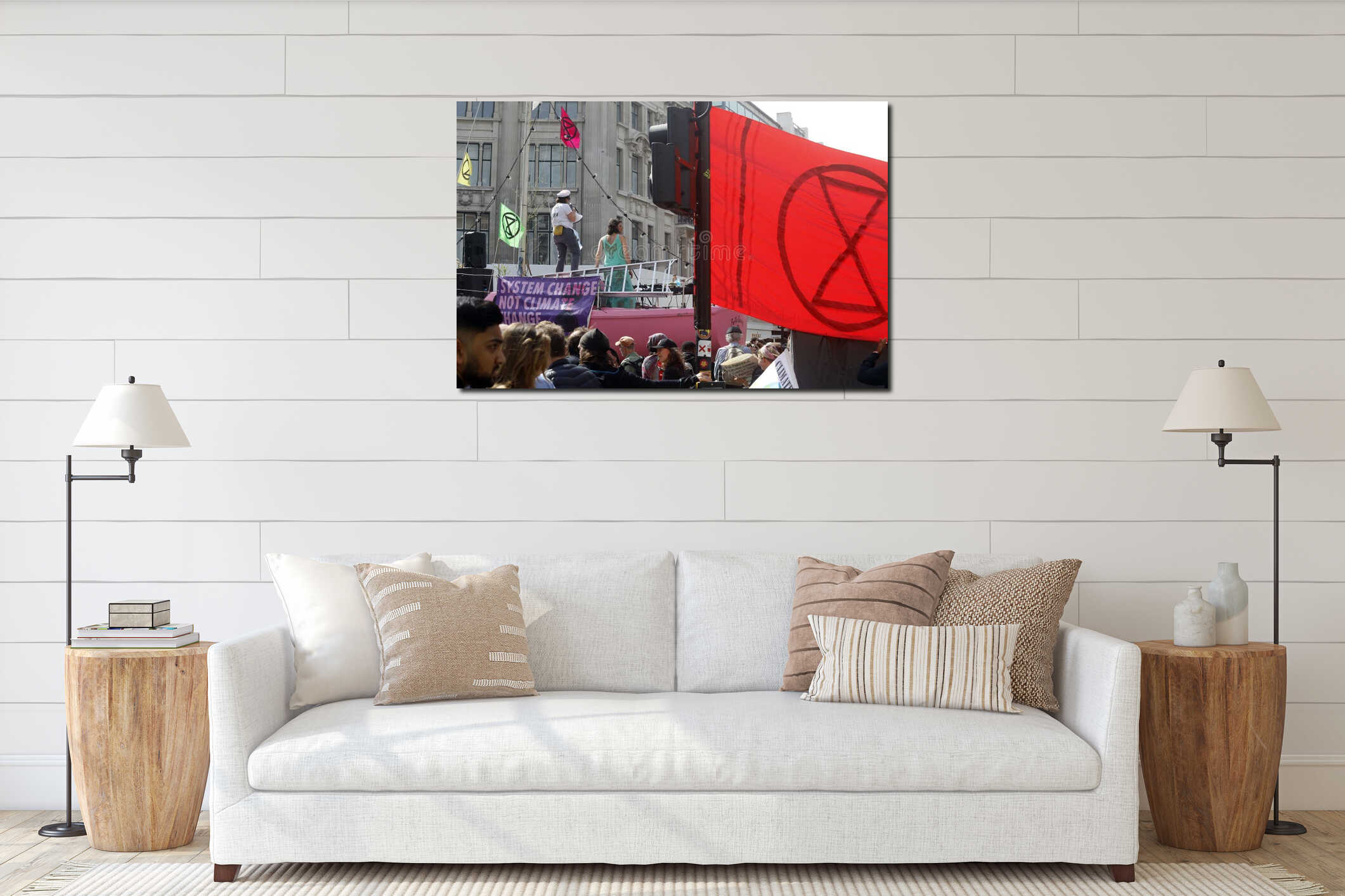 Canvas above sideboard for size context