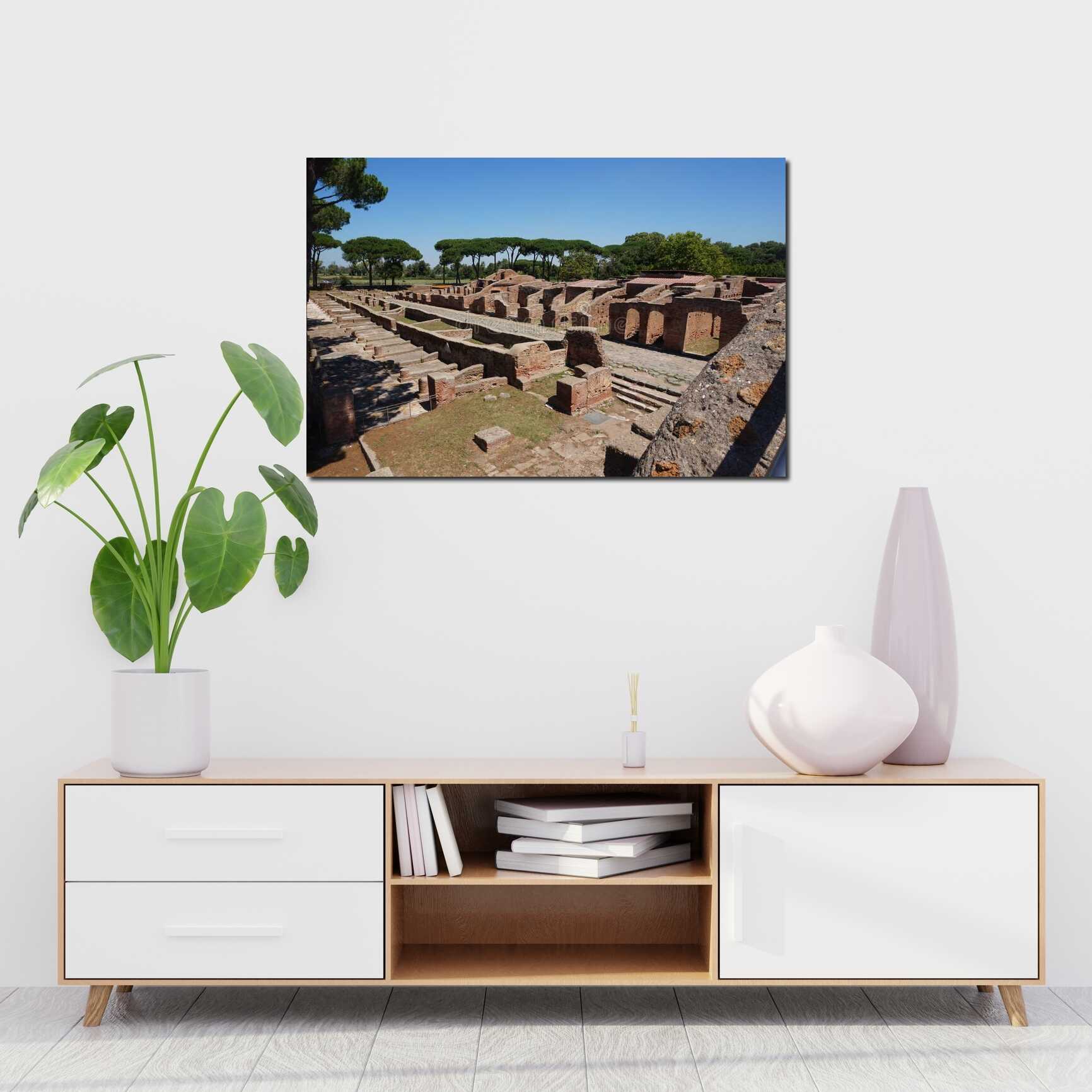 Canvas above sofa for size context