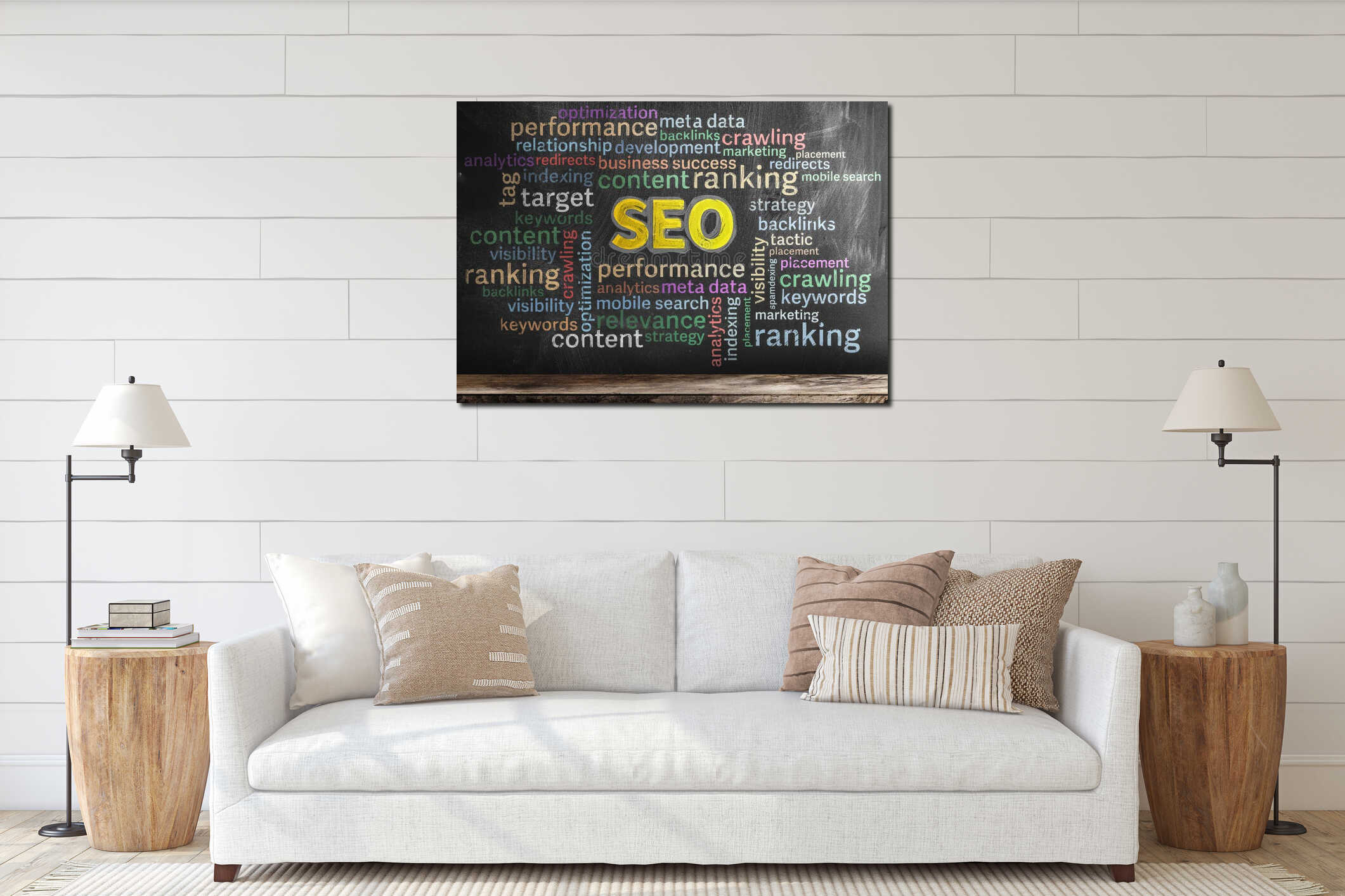 Canvas above sideboard for size context