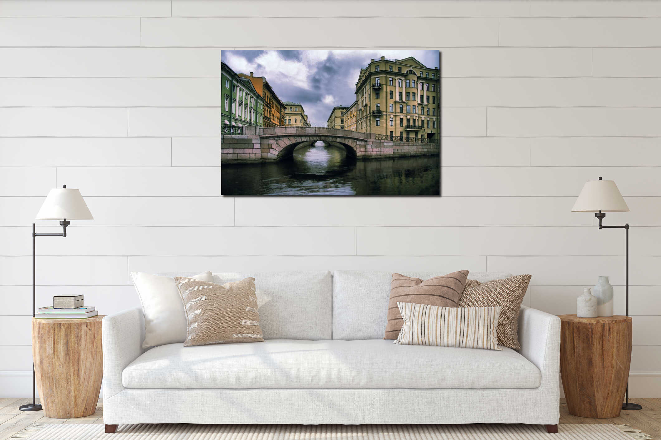 Russia, Saint-Petersburg, Winter Channel interior mockup