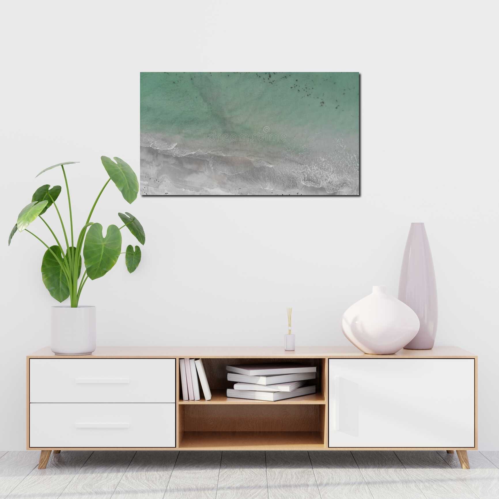 Canvas above sofa for size context