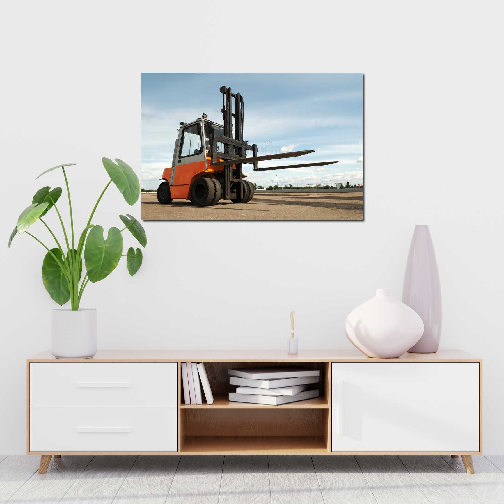 Canvas above sofa for size context