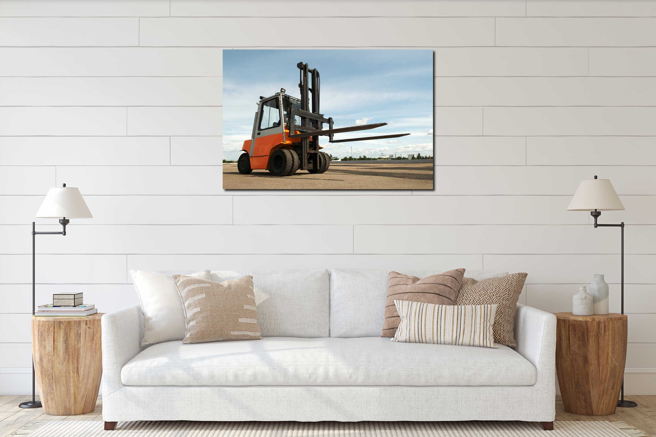 Canvas above sideboard for size context