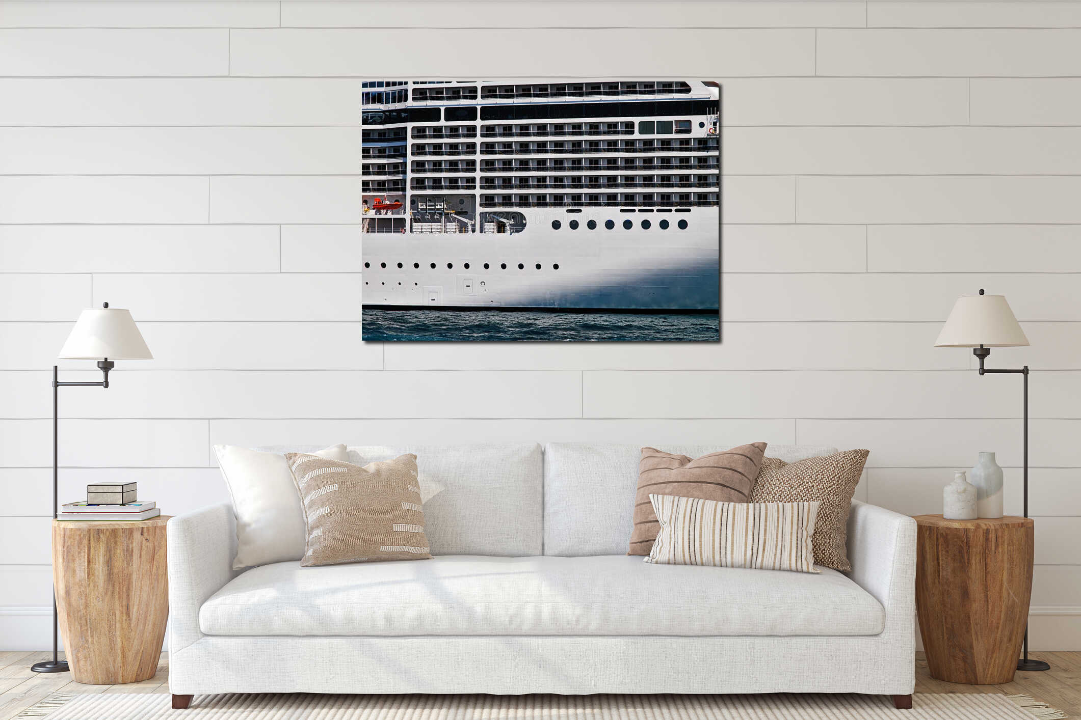 Large luxury cruise ship interior mockup