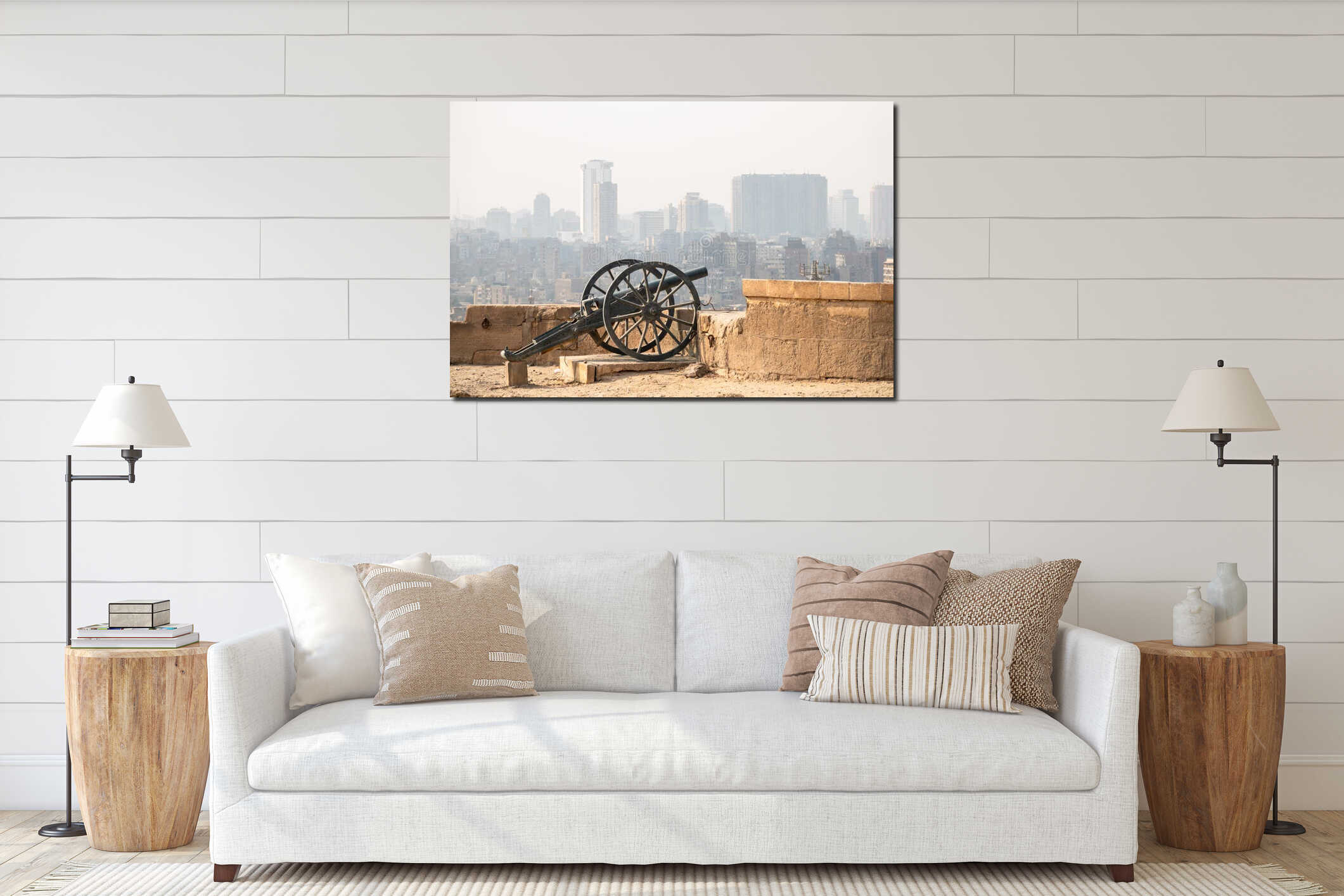 old cannon at the Muhammad Ali mosque interior mockup