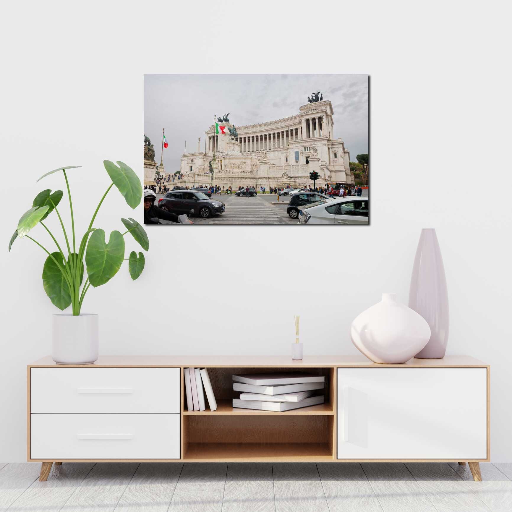 Canvas above sofa for size context