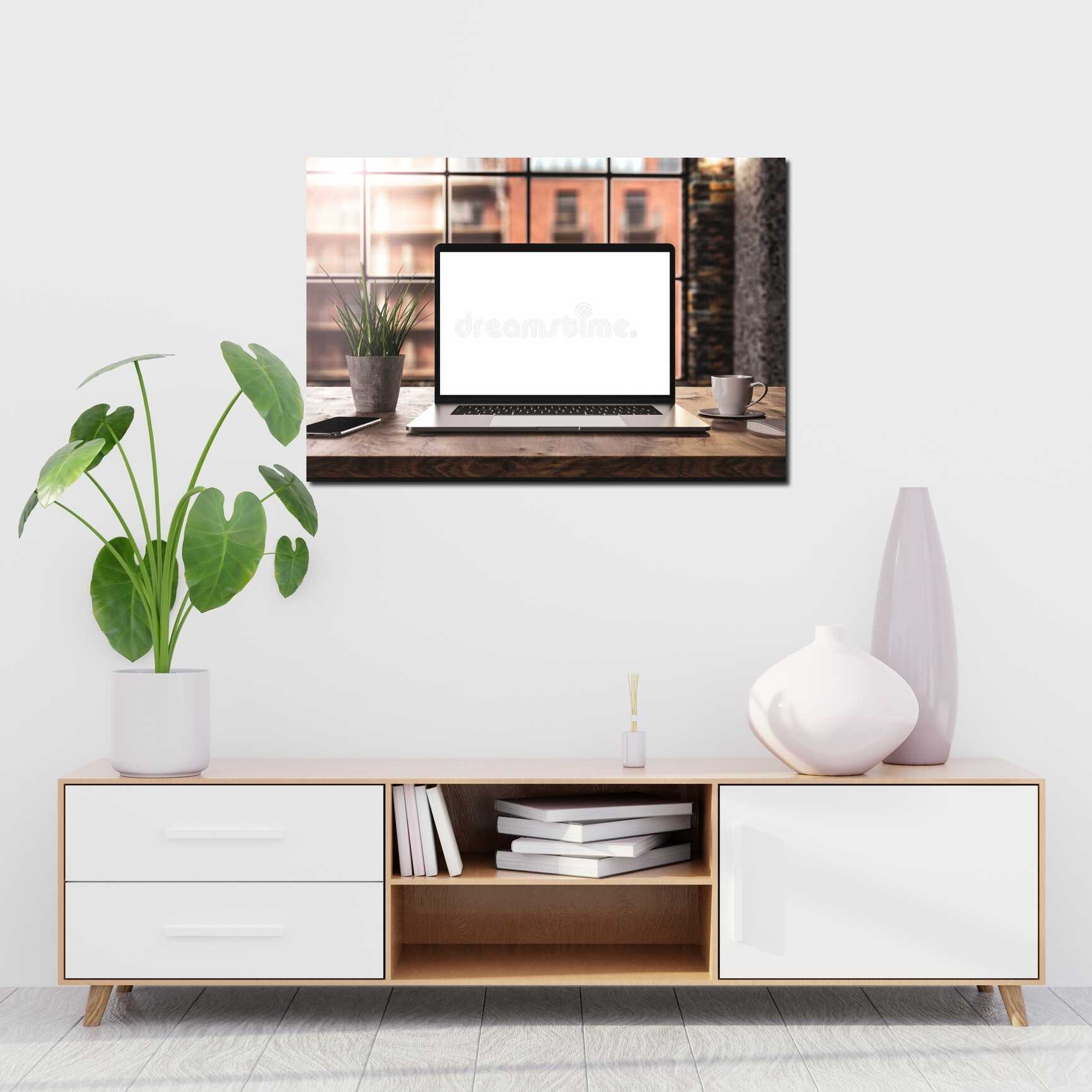 Canvas above sofa for size context