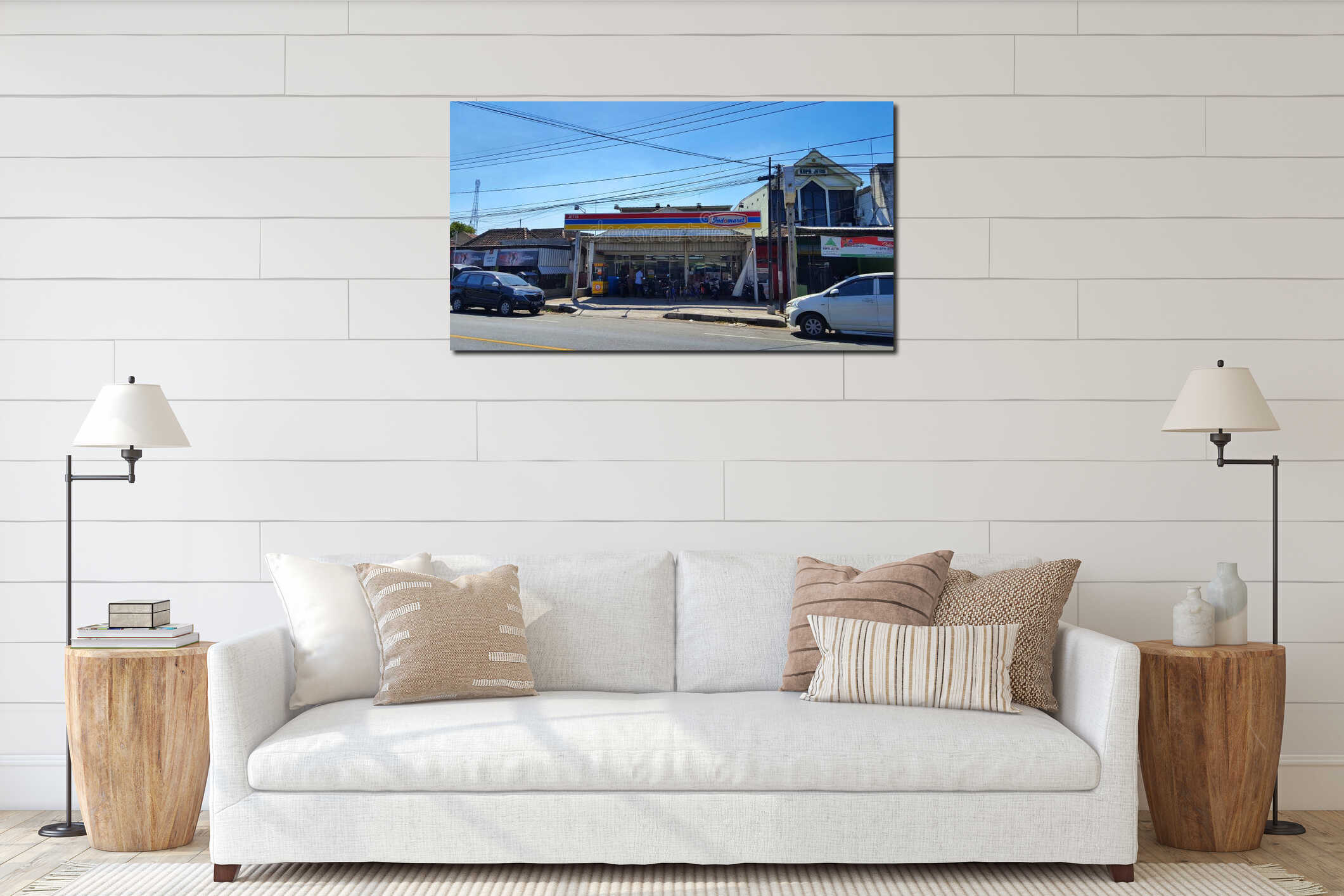 Modern retail shopping with self-service mode interior mockup