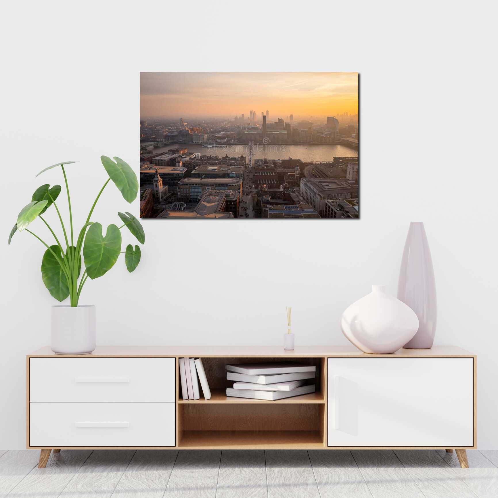 Canvas above sofa for size context