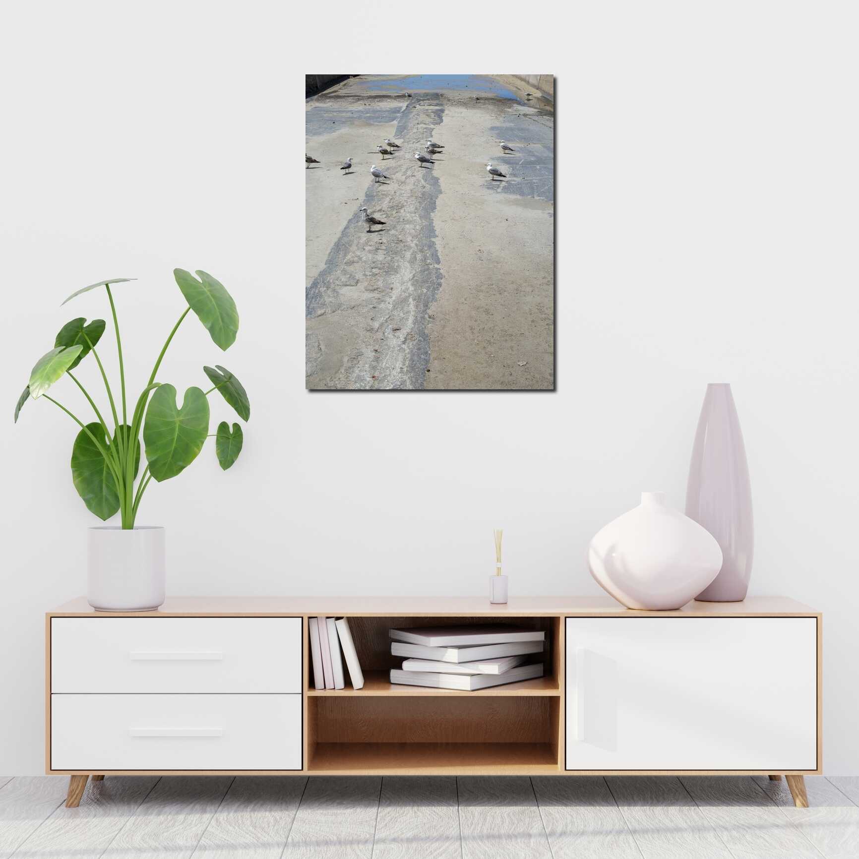 Canvas above sofa for size context