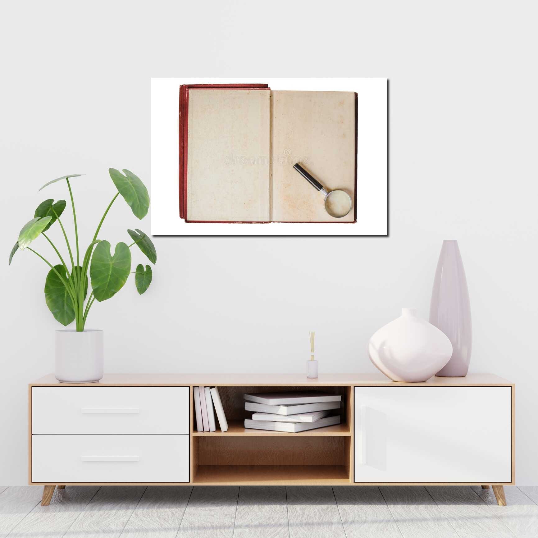 Canvas above sofa for size context