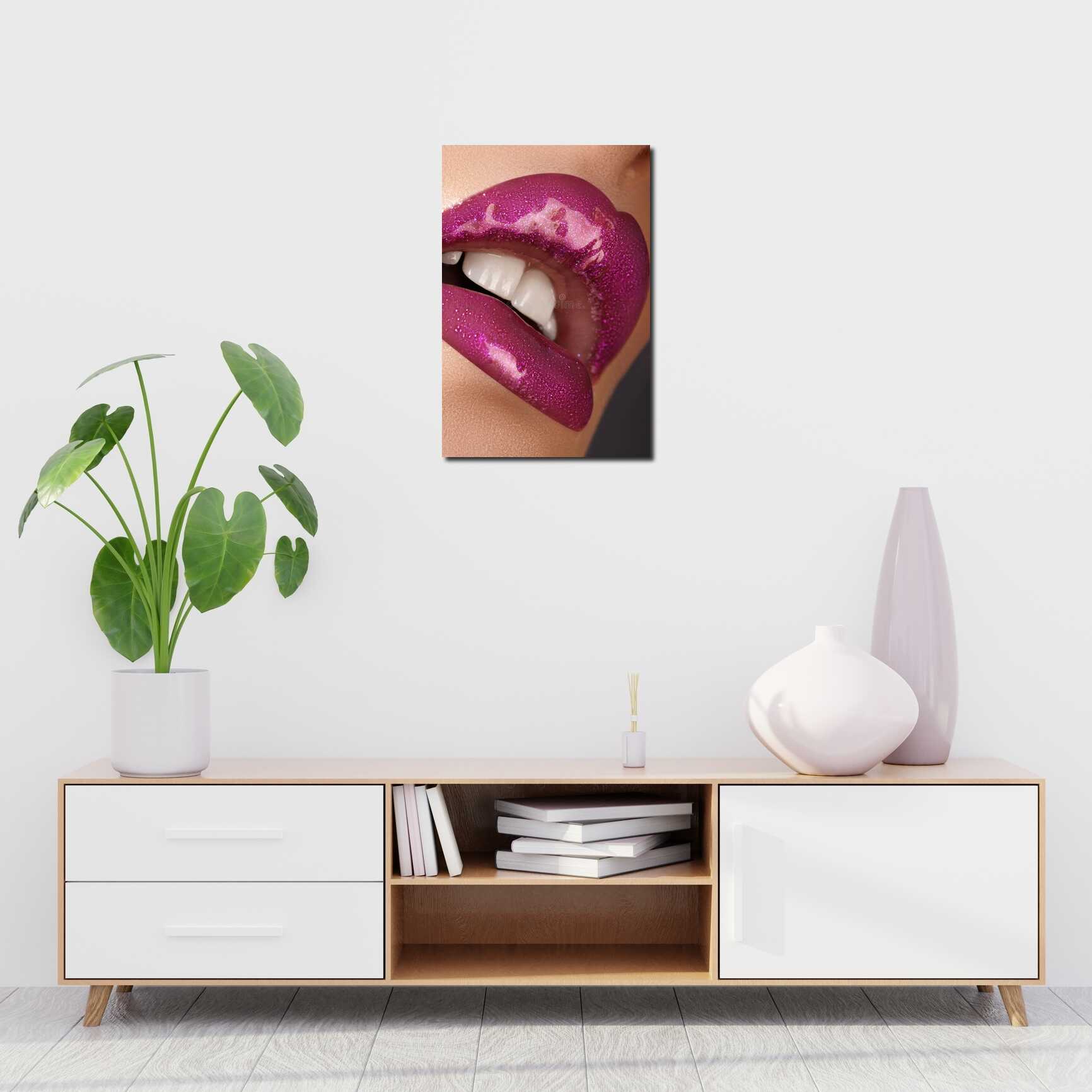 Canvas above sofa for size context